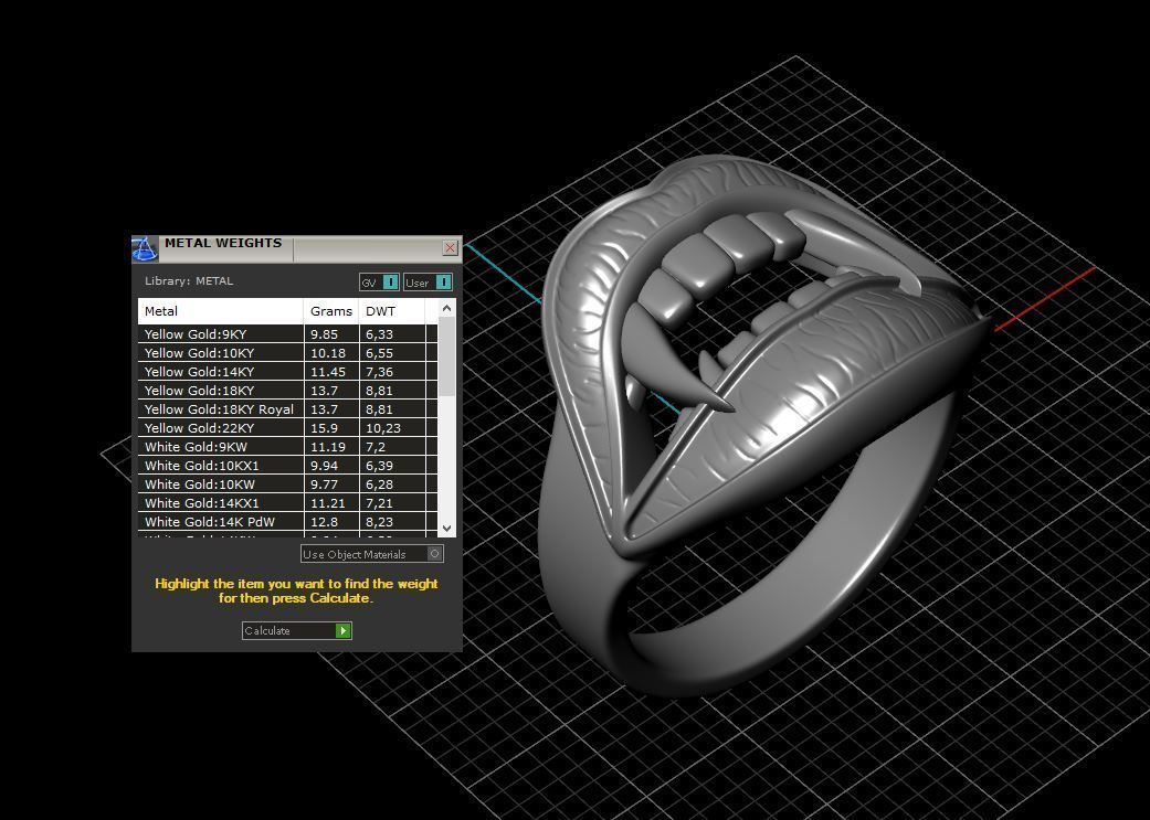 Vampire Lips Ring 3D print model_8