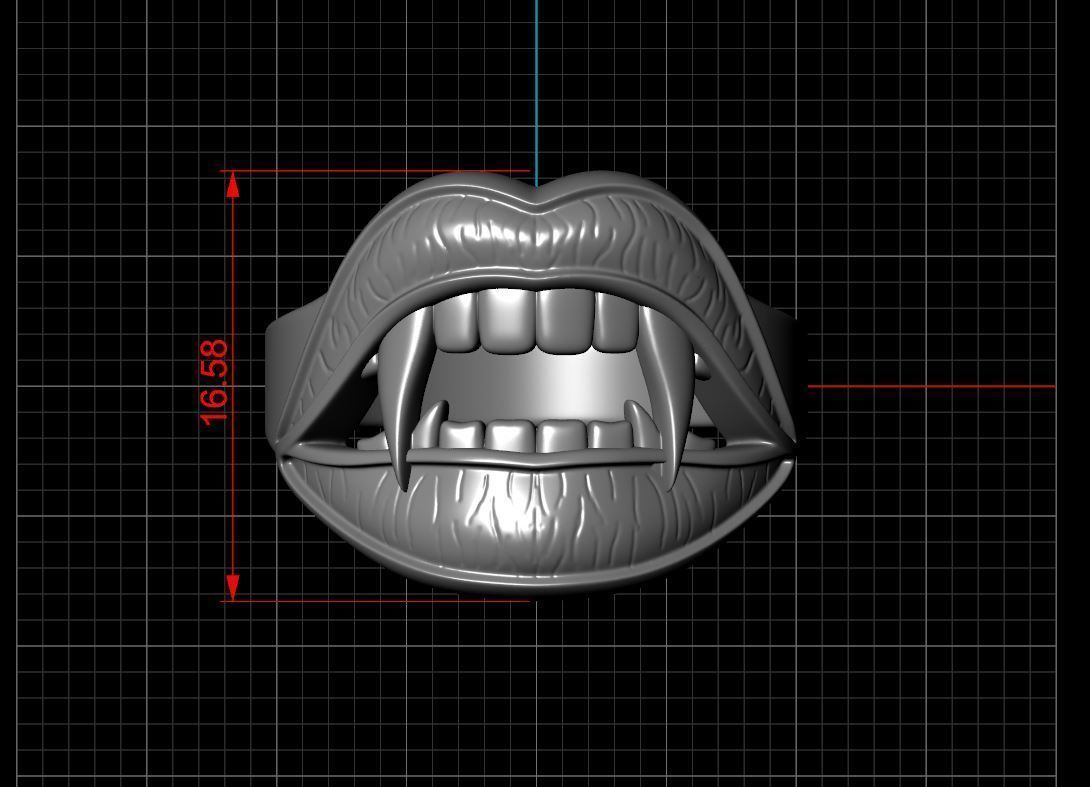 Vampire Lips Ring 3D print model_4