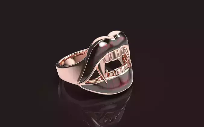 Vampire Lips Ring 3D print model