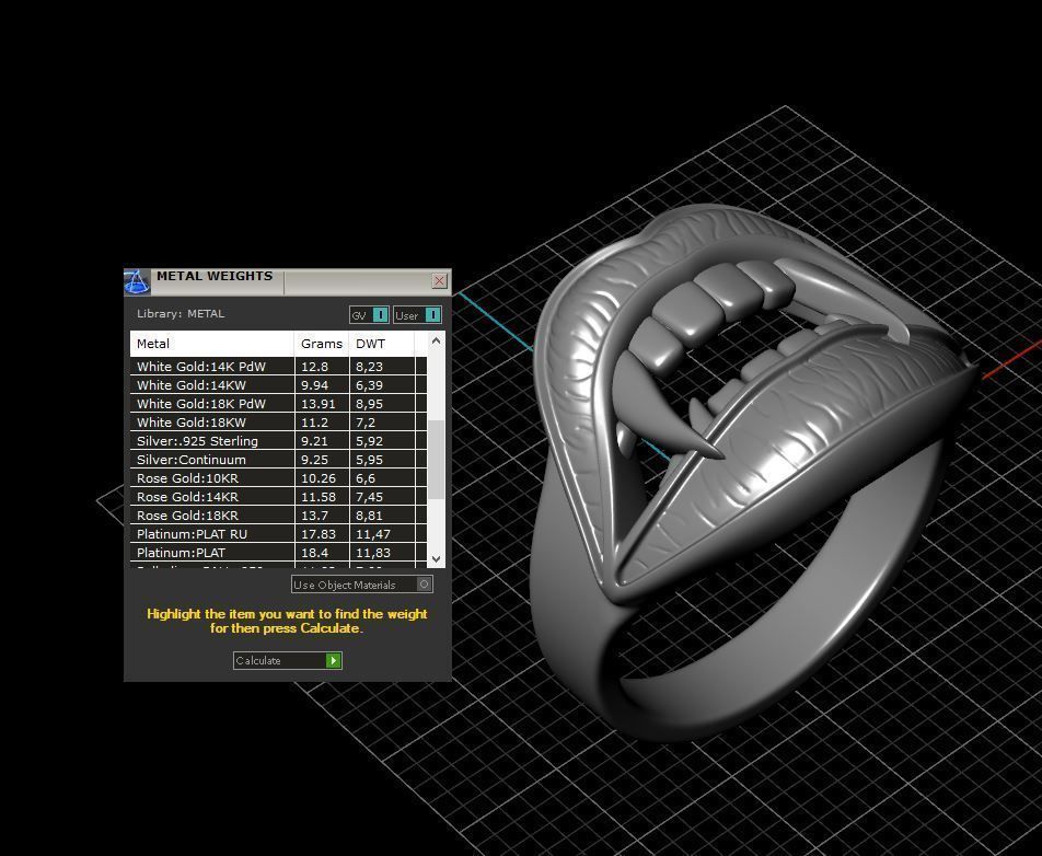 Vampire Lips Ring 3D print model_7