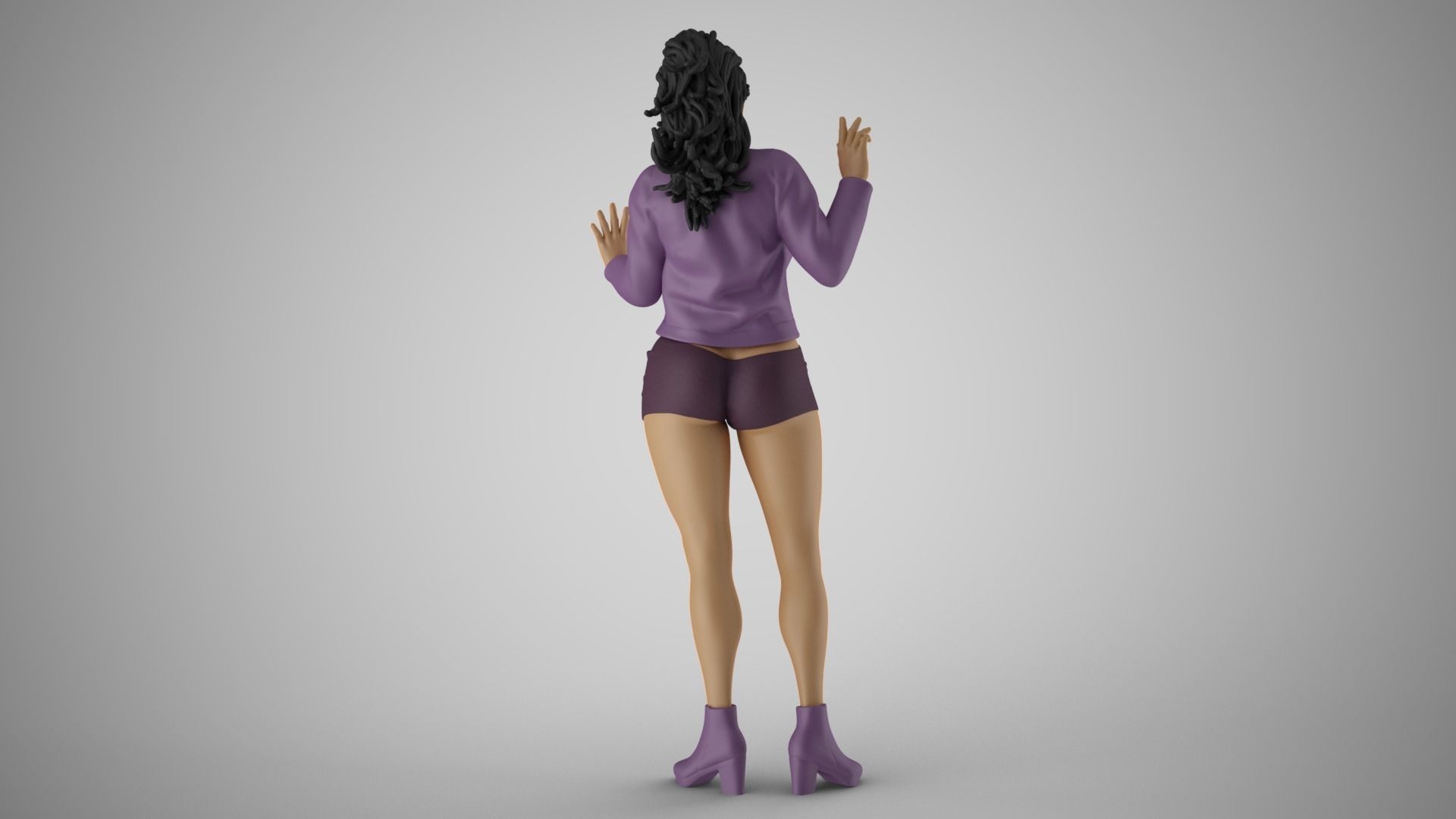 Young Woman Flashing 2 3D print model_7