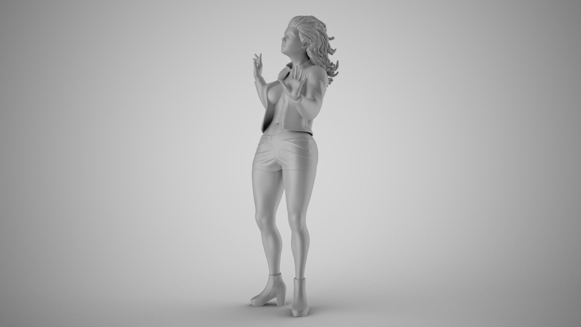 Young Woman Flashing 2 3D print model_1