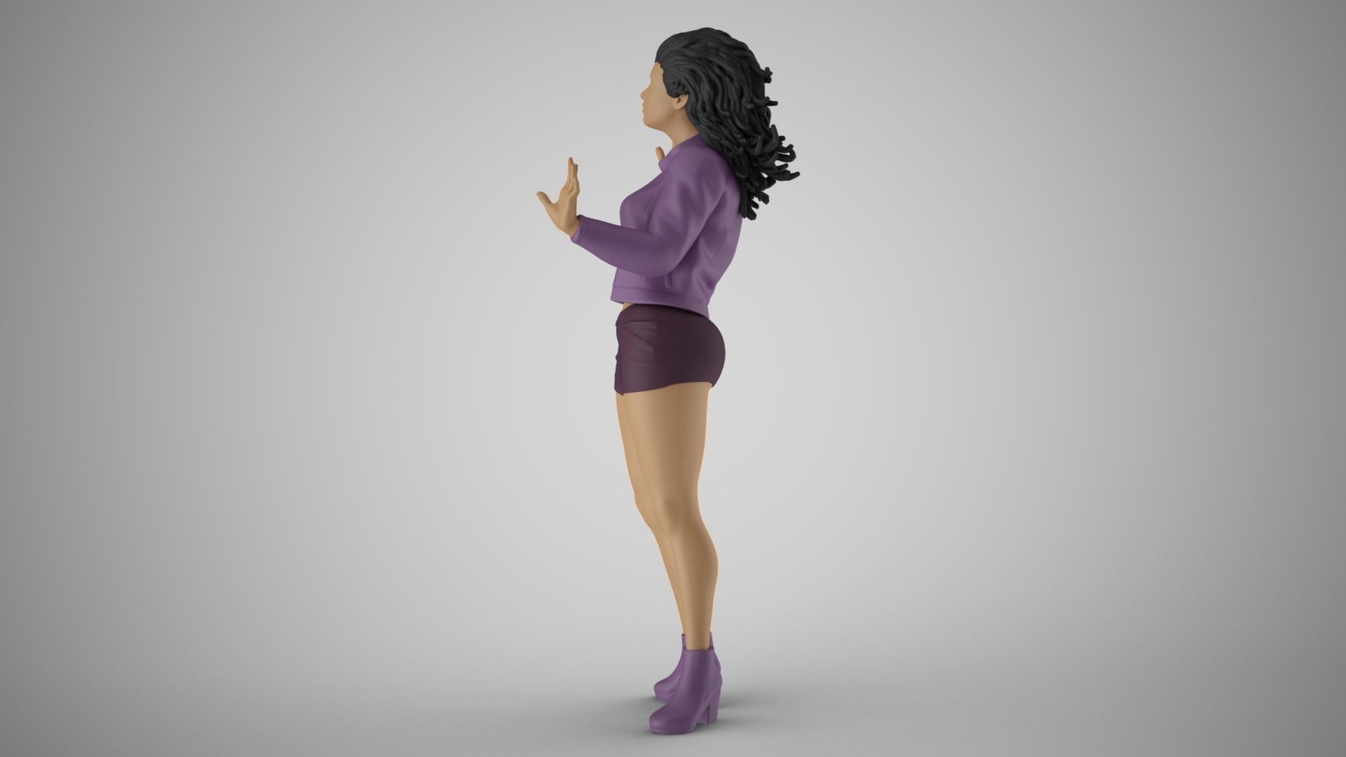 Young Woman Flashing 2 3D print model_9