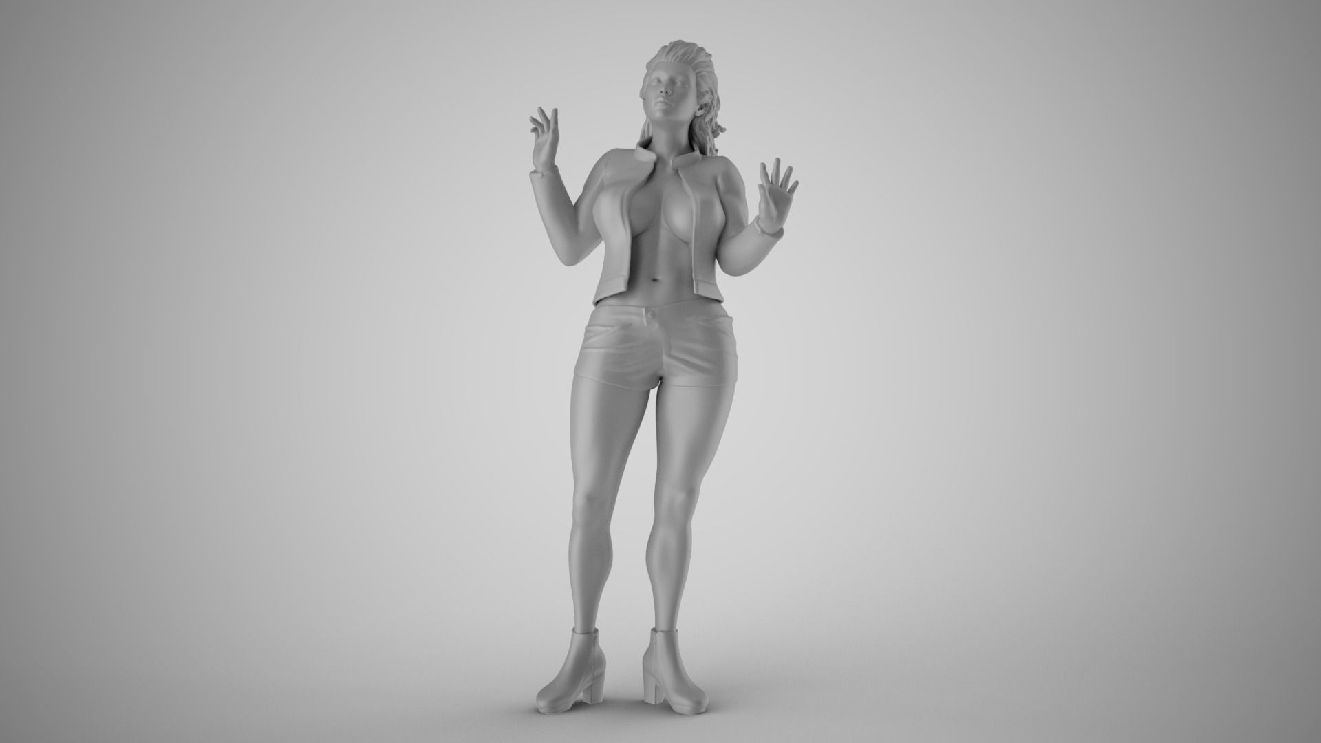 Young Woman Flashing 2 3D print model_2