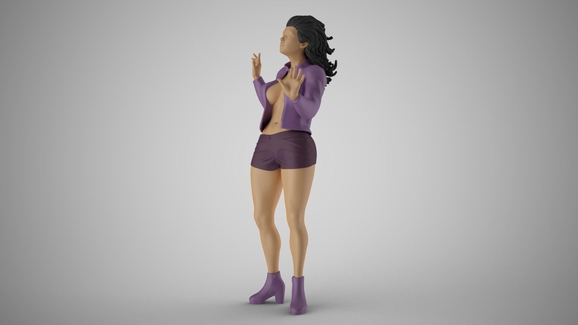 Young Woman Flashing 2 3D print model_10