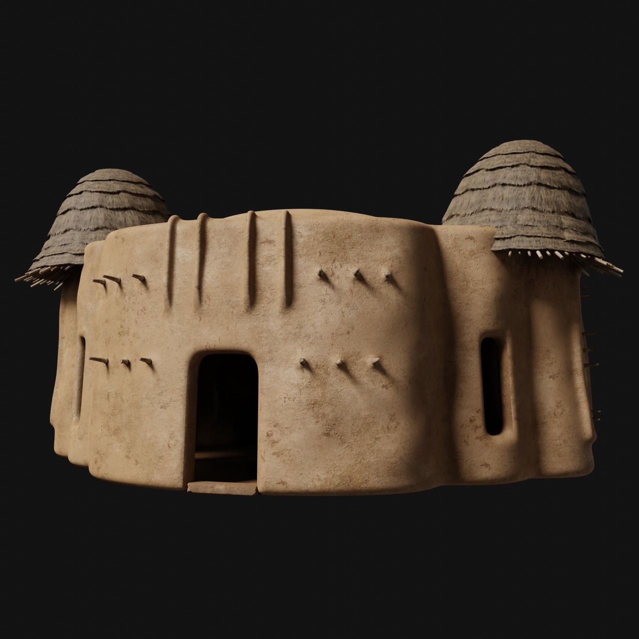 PRIMITIVE PRIMAL HUTS SHELTER HOUSE COTTAGE SETTLEMENT BUILDER Low-poly 3D model_17