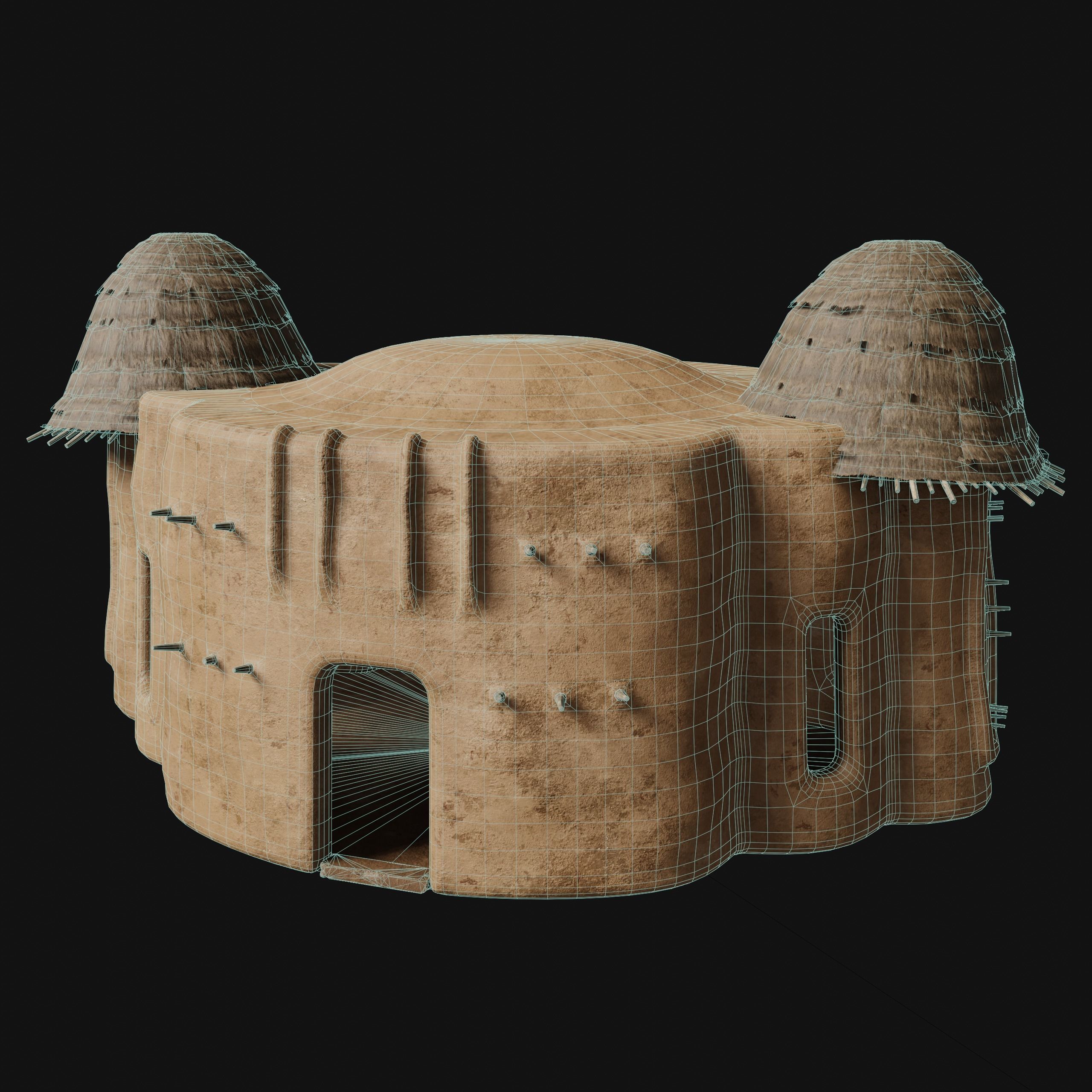 PRIMITIVE PRIMAL HUTS SHELTER HOUSE COTTAGE SETTLEMENT BUILDER Low-poly 3D model_20