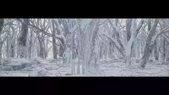 WinterForest Low-poly 3D model