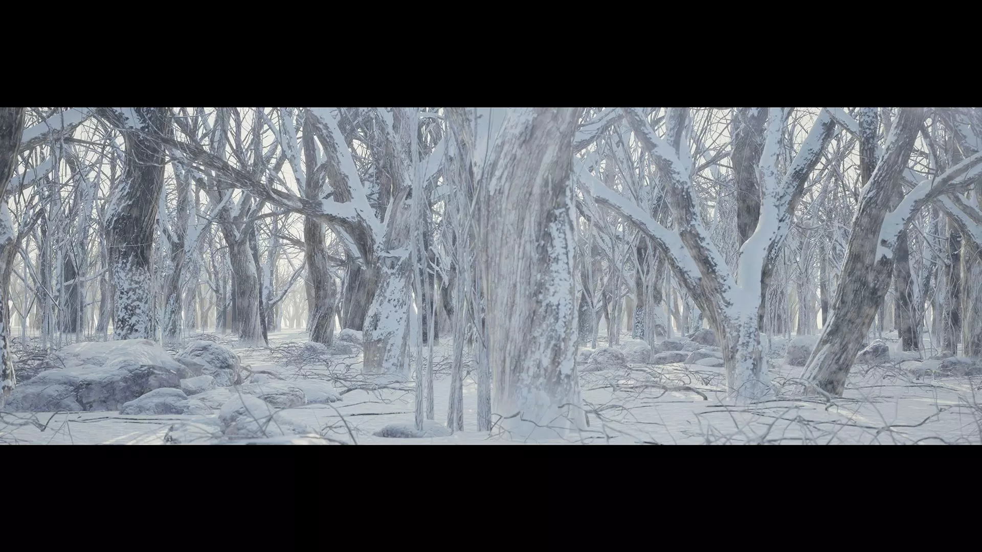 WinterForest Low-poly 3D model_0