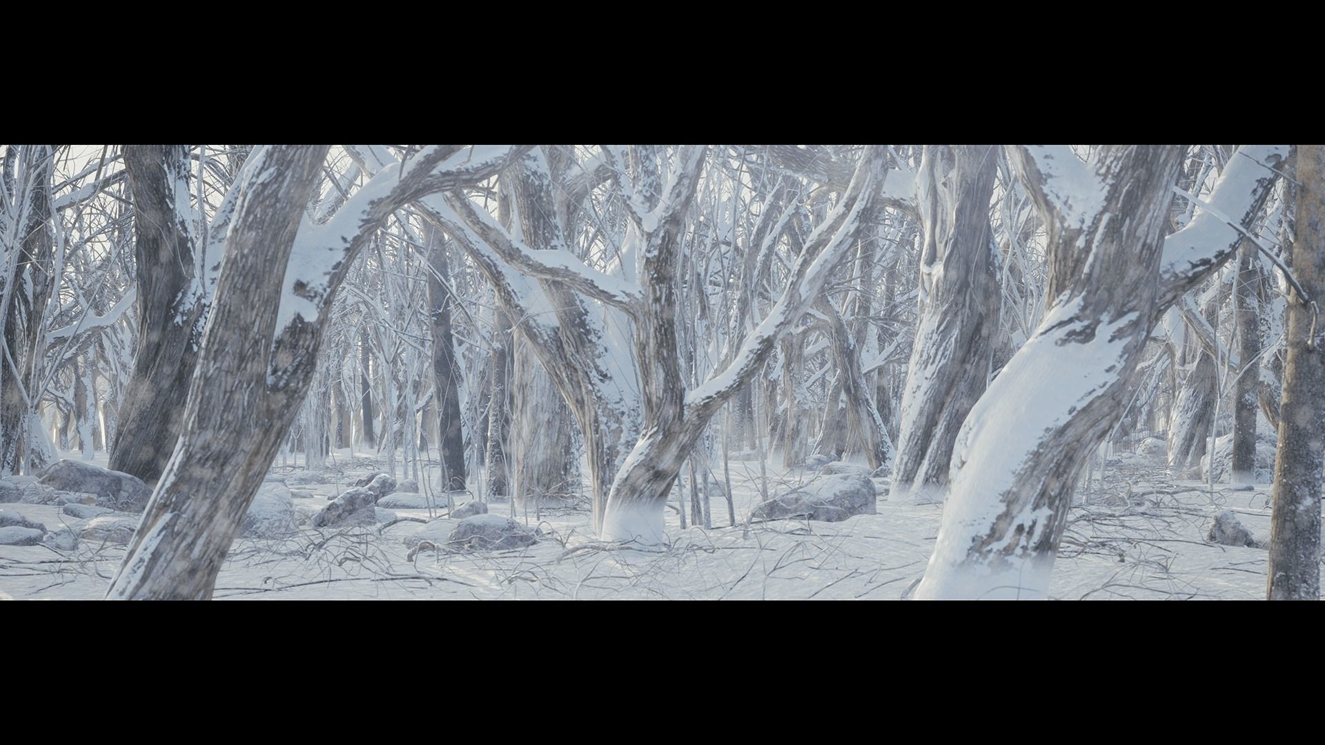 WinterForest Low-poly 3D model_2