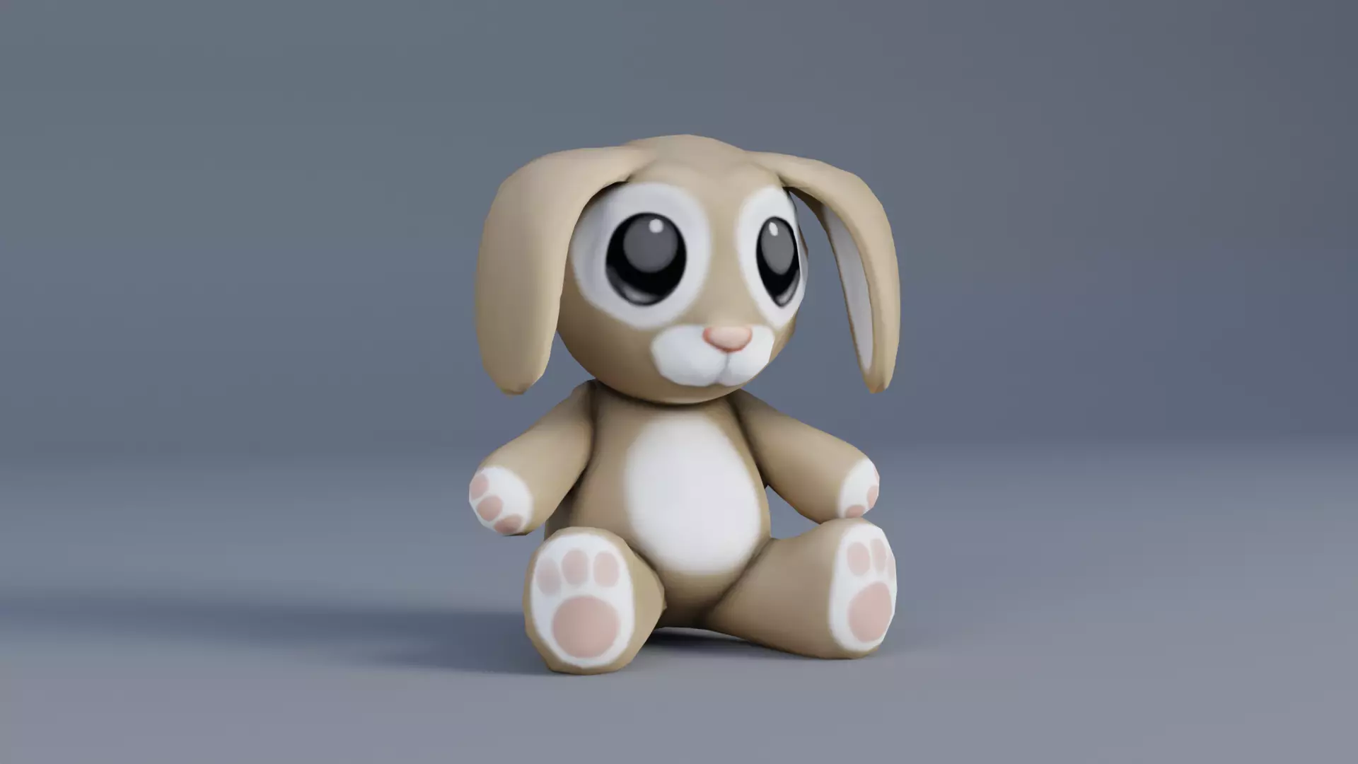 Cute Rabbit toy Low-poly 3D model_0