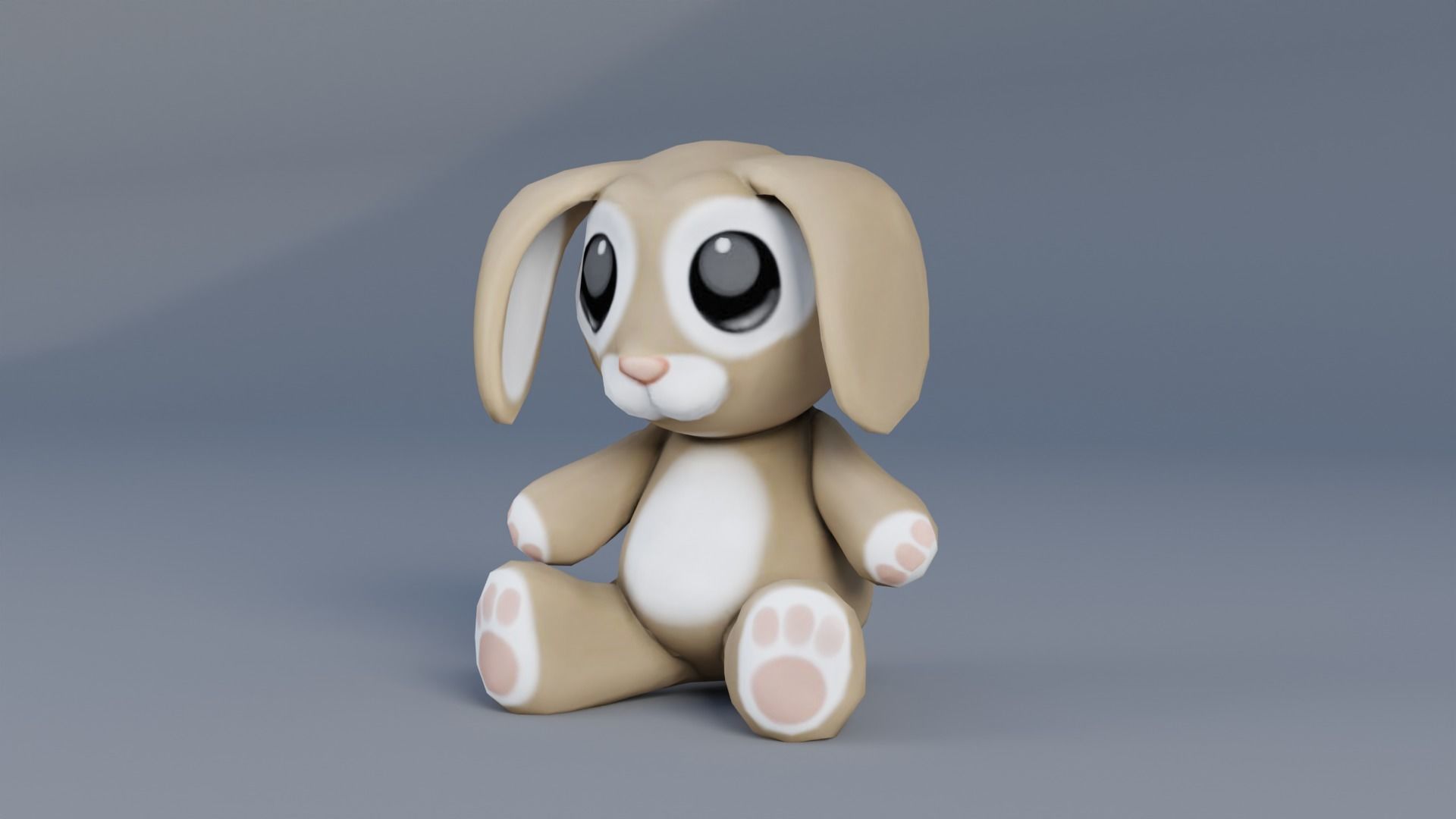 Cute Rabbit toy Low-poly 3D model_1