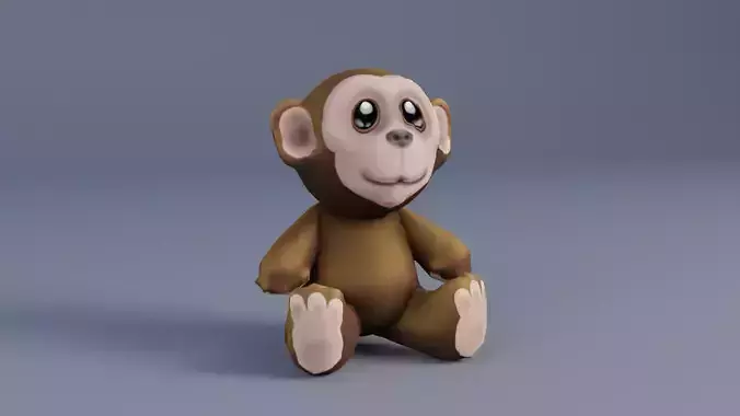 Monkey Toy Low-poly 3D model