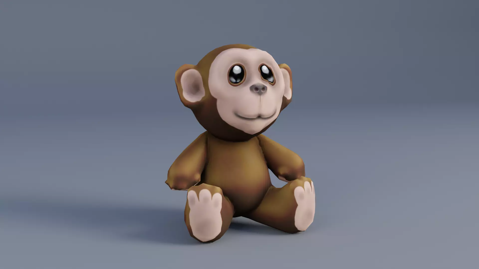 Monkey Toy Low-poly 3D model_0