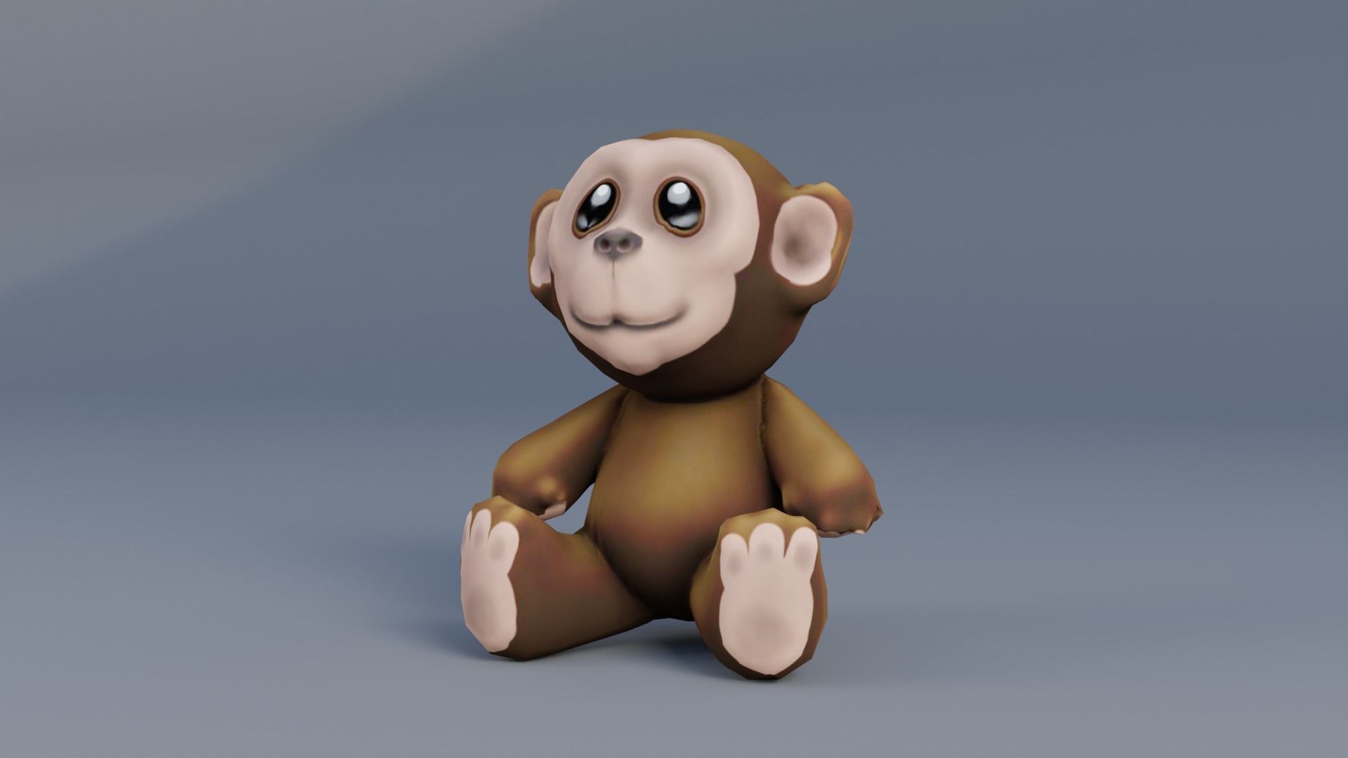 Monkey Toy Low-poly 3D model_1