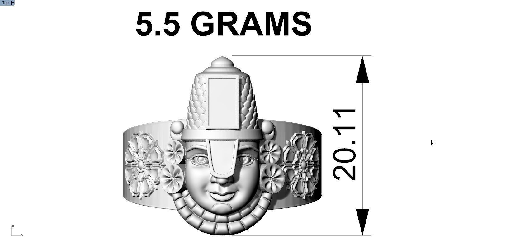 THIRUPATHI BALAJI RING 3D print model_11