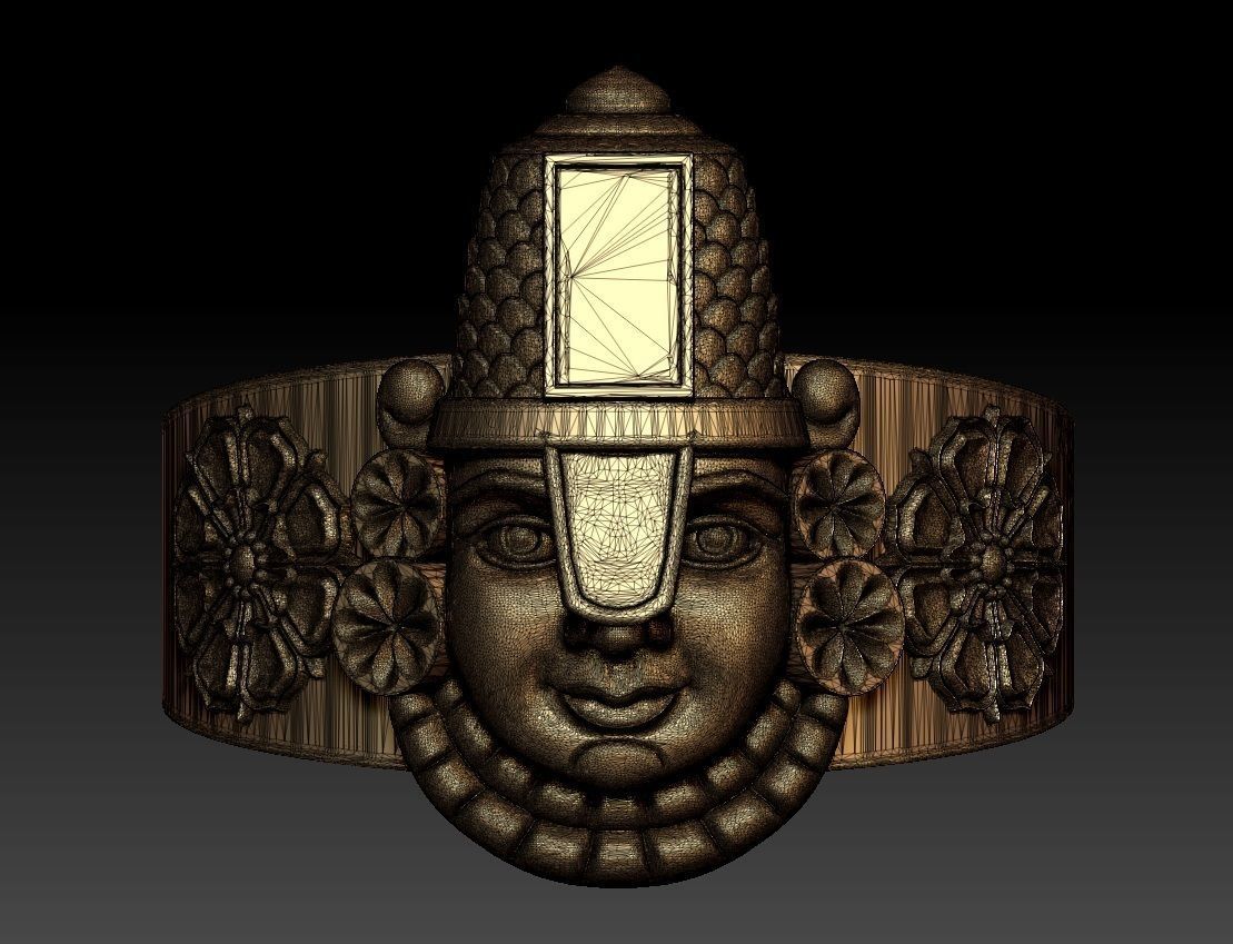 THIRUPATHI BALAJI RING 3D print model_7
