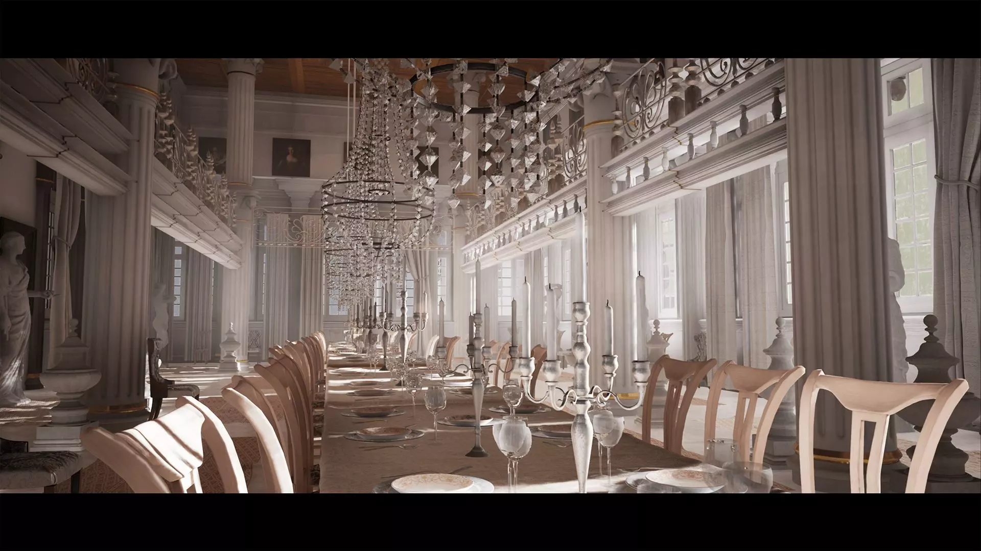 PalaceHall Low-poly 3D model_0