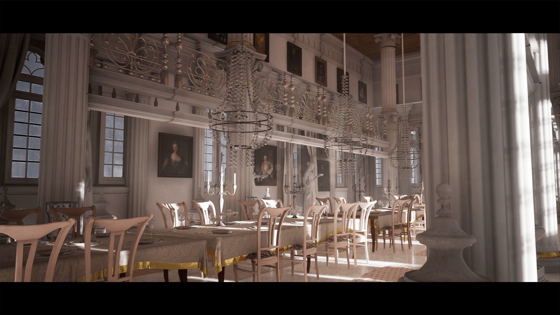 PalaceHall Low-poly 3D model_3