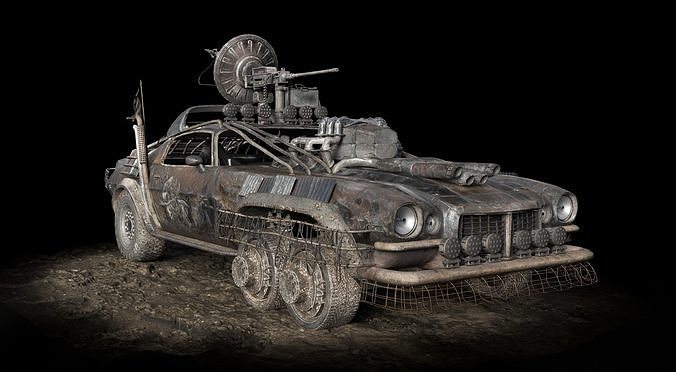 Post Apocalyptic Camaro Low-poly 3D model