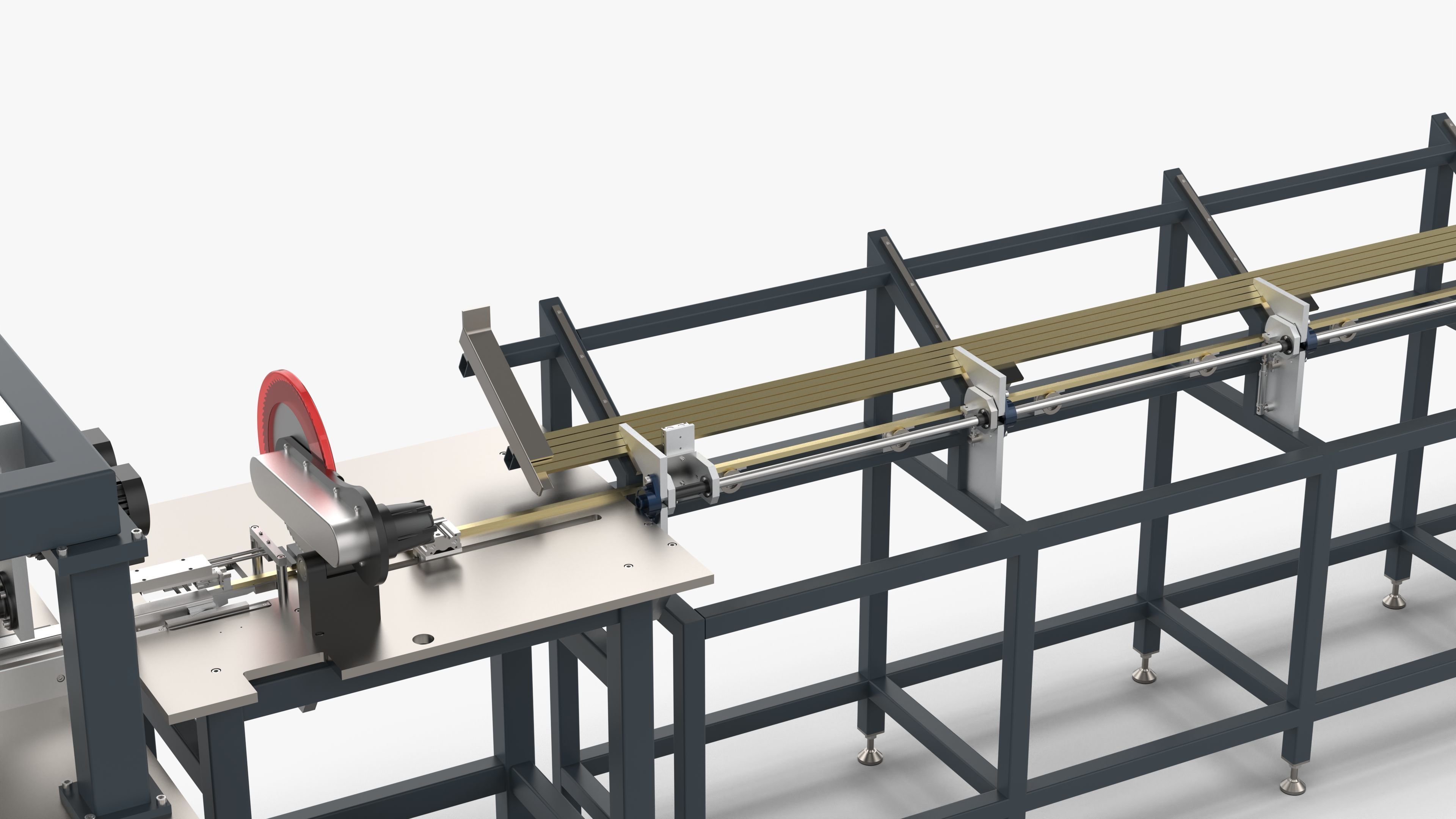 Square Tube Bar Feed Cutting Drilling and Tapping Machine 3D model_6