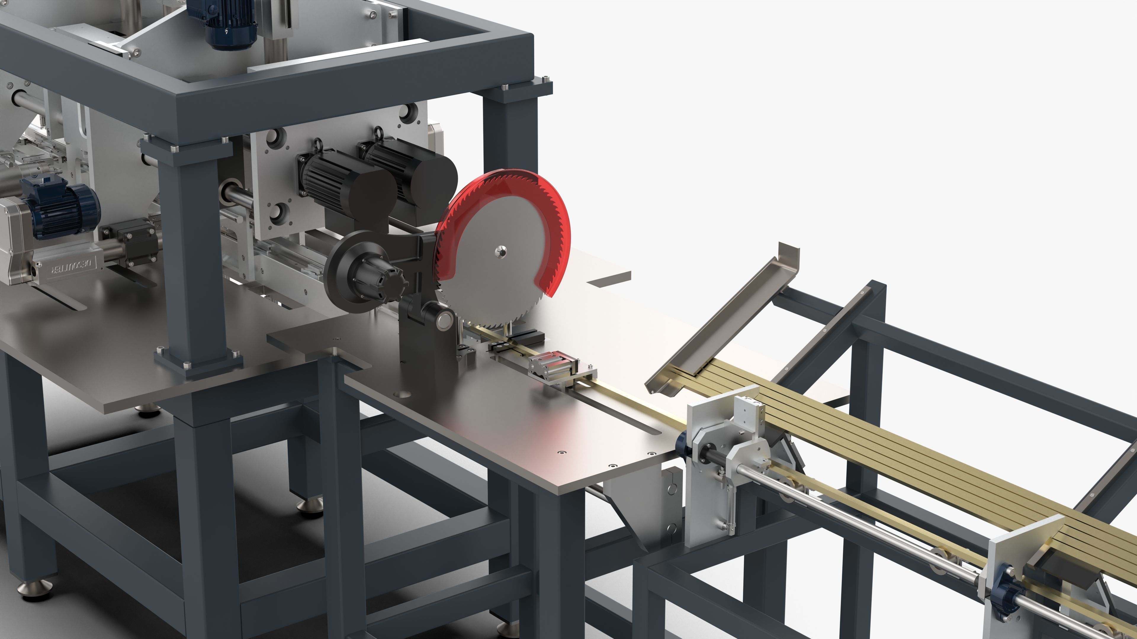 Square Tube Bar Feed Cutting Drilling and Tapping Machine 3D model_5