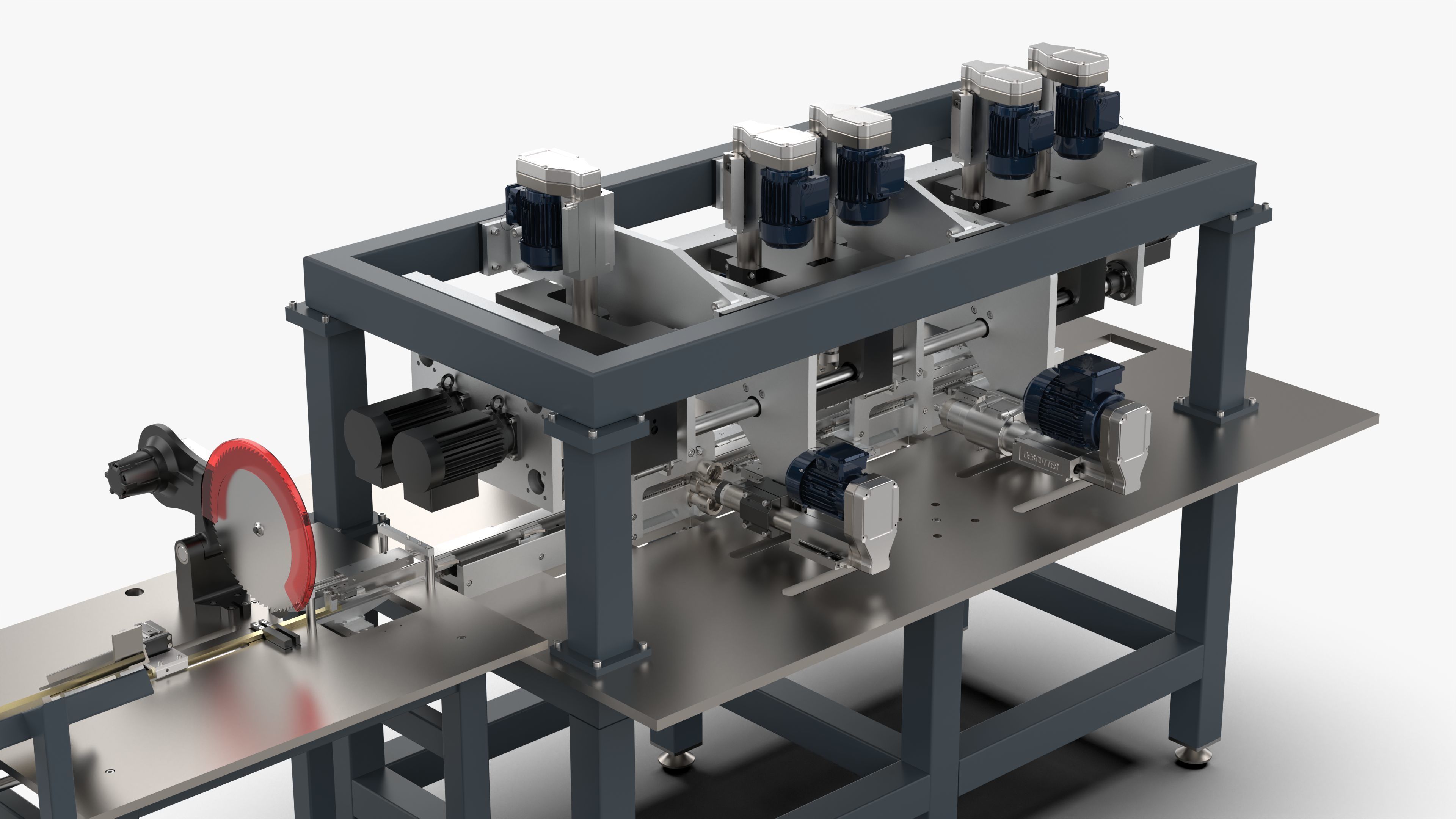 Square Tube Bar Feed Cutting Drilling and Tapping Machine 3D model_3