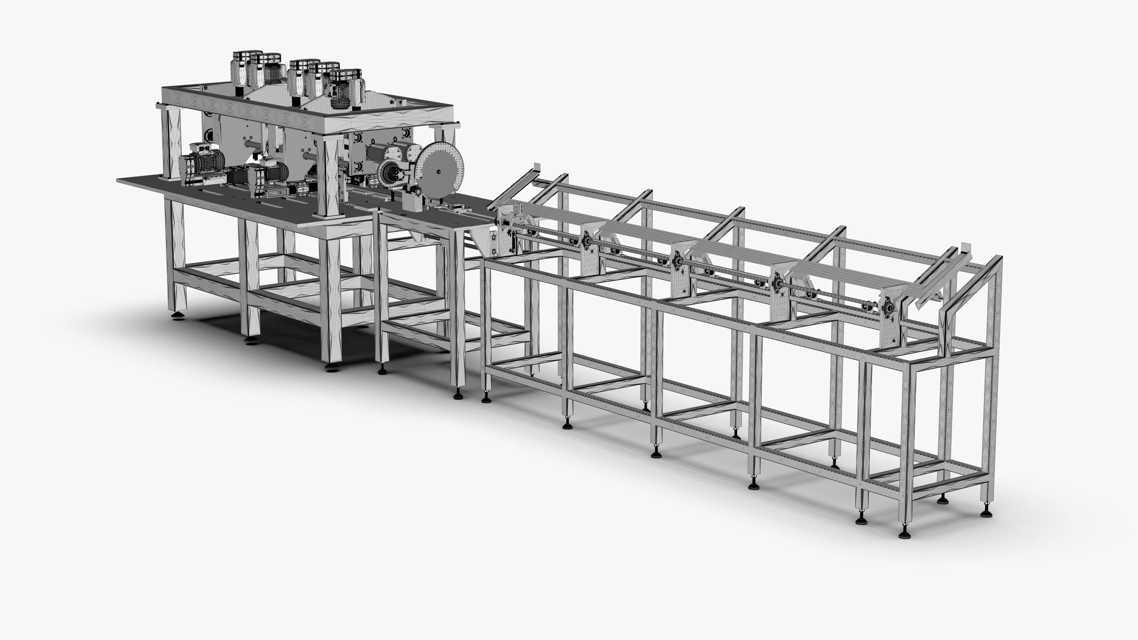 Square Tube Bar Feed Cutting Drilling and Tapping Machine 3D model_12