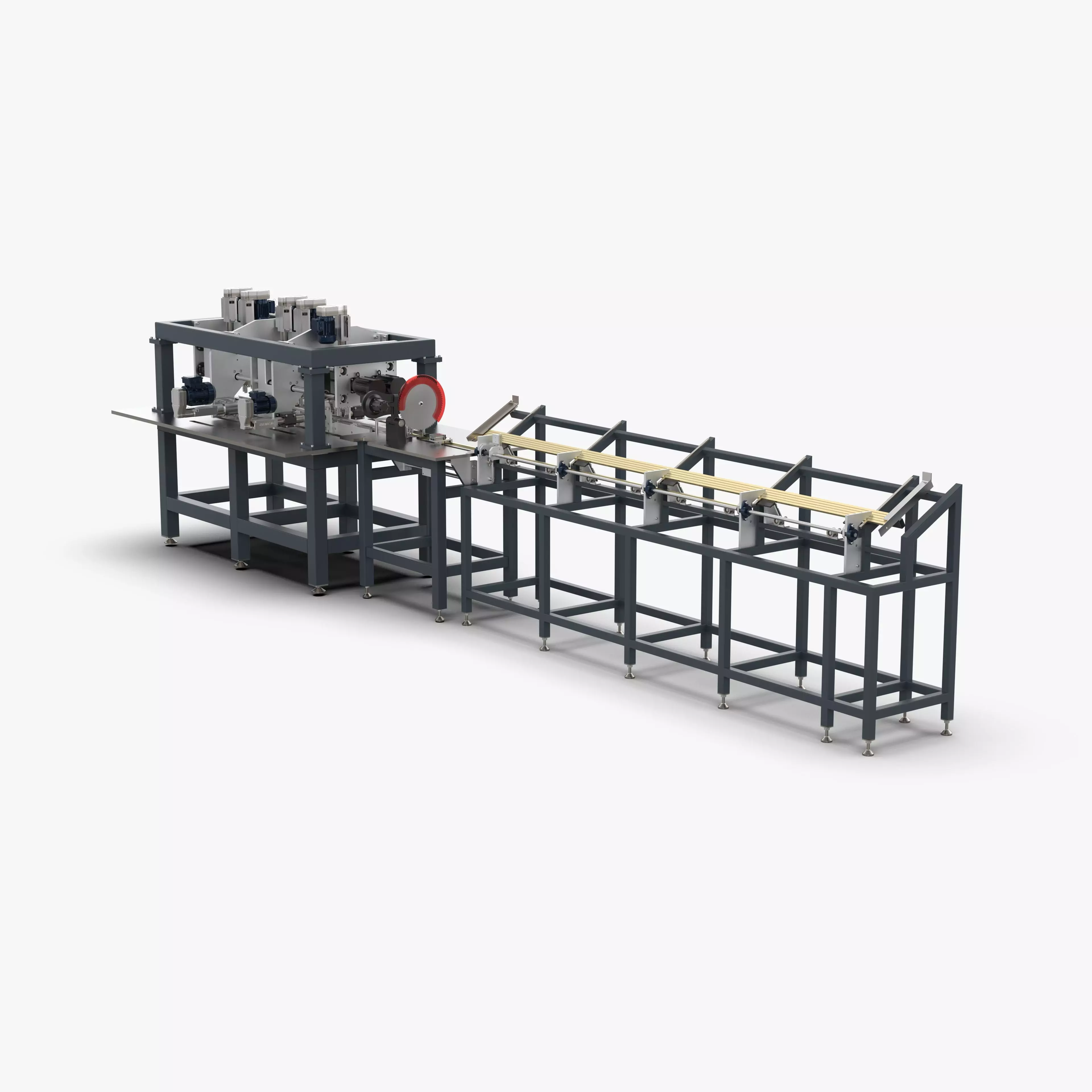 Square Tube Bar Feed Cutting Drilling and Tapping Machine 3D model_0