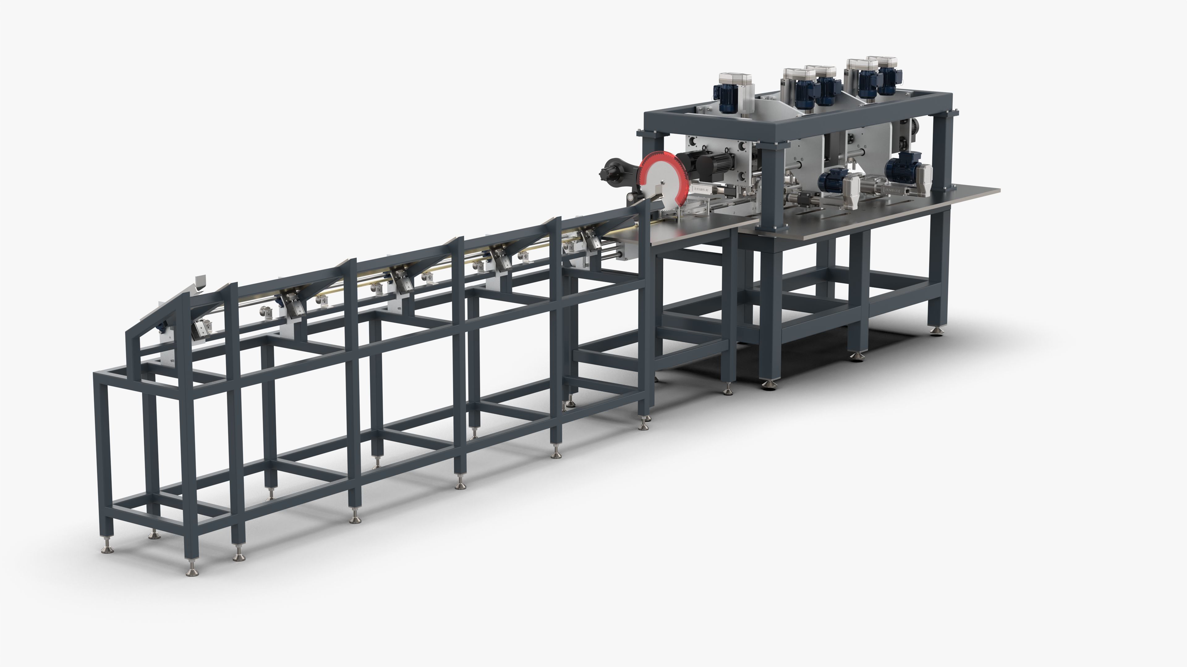 Square Tube Bar Feed Cutting Drilling and Tapping Machine 3D model_13