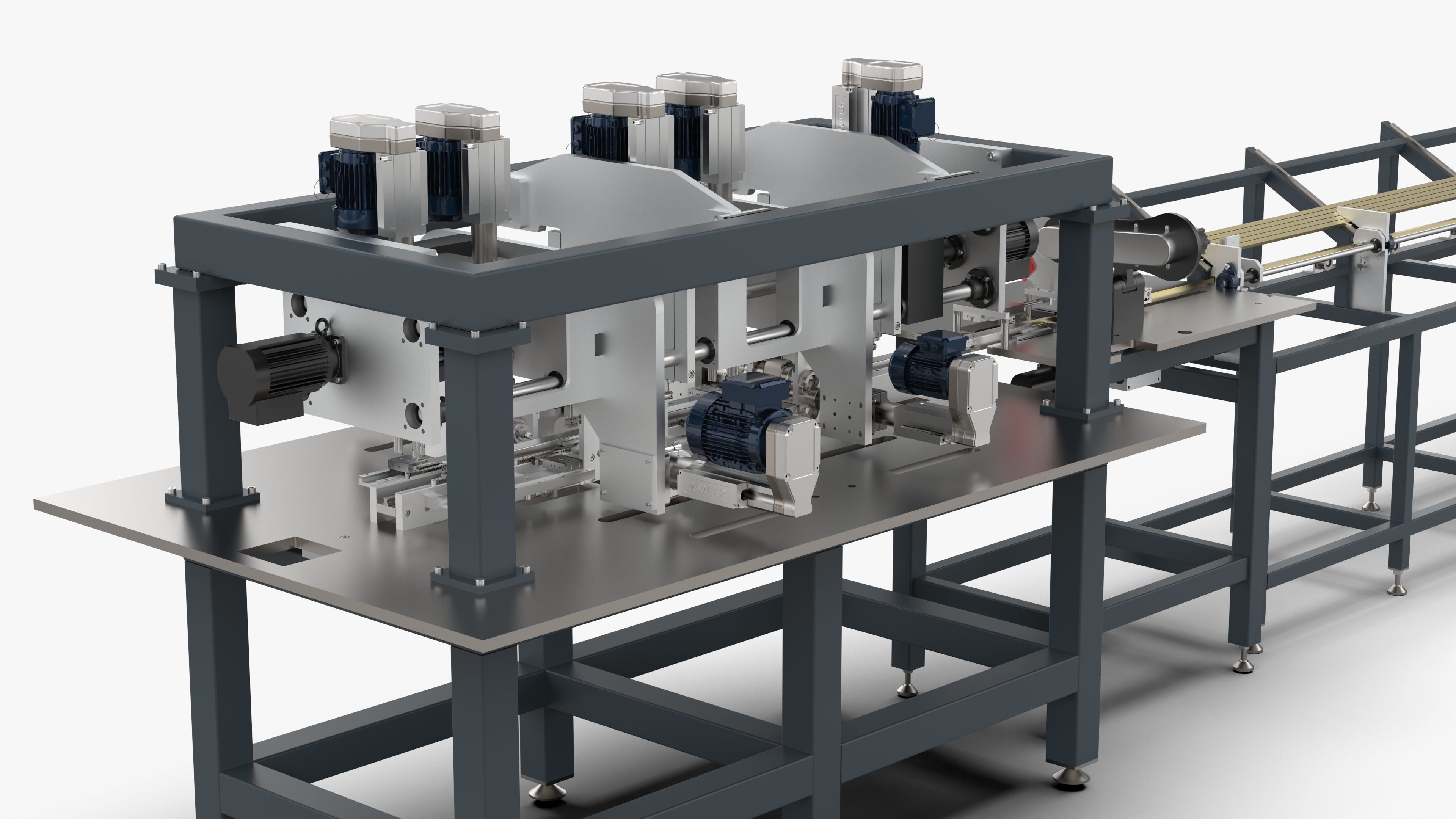 Square Tube Bar Feed Cutting Drilling and Tapping Machine 3D model_1
