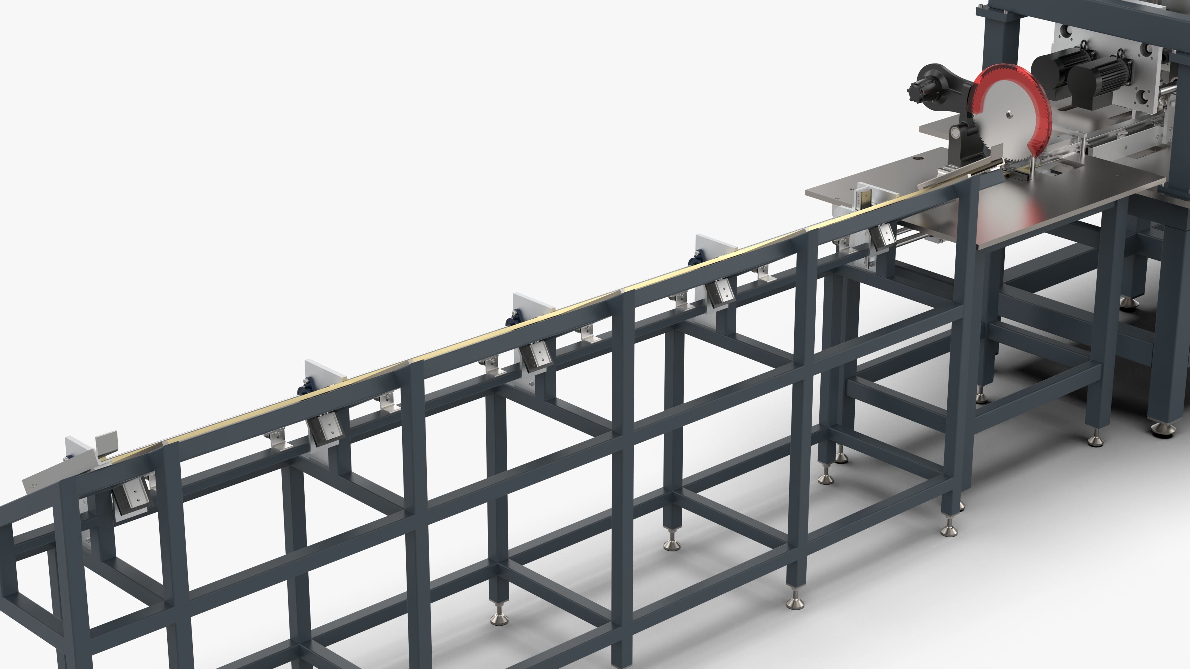 Square Tube Bar Feed Cutting Drilling and Tapping Machine 3D model_4