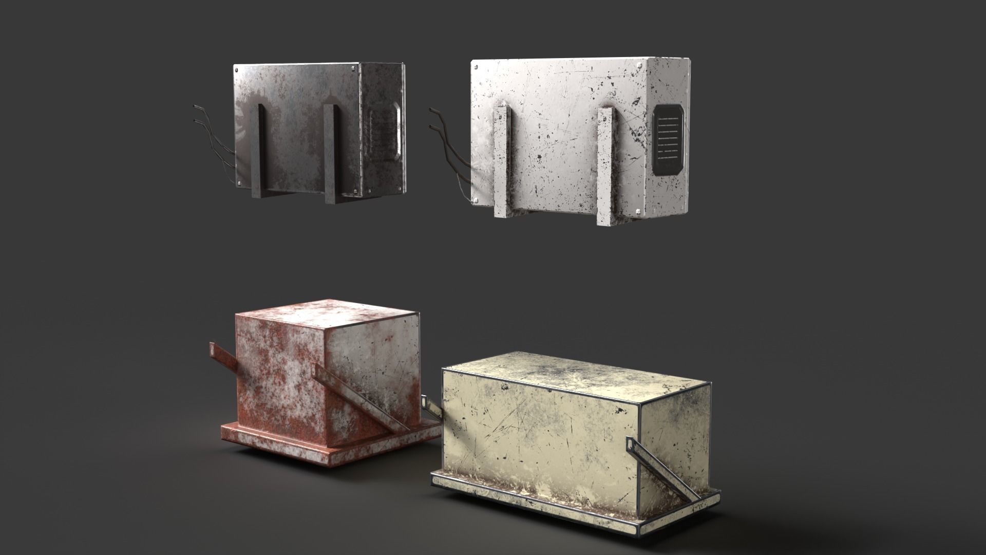 Air Conditioner collection Low-poly 3D model_1