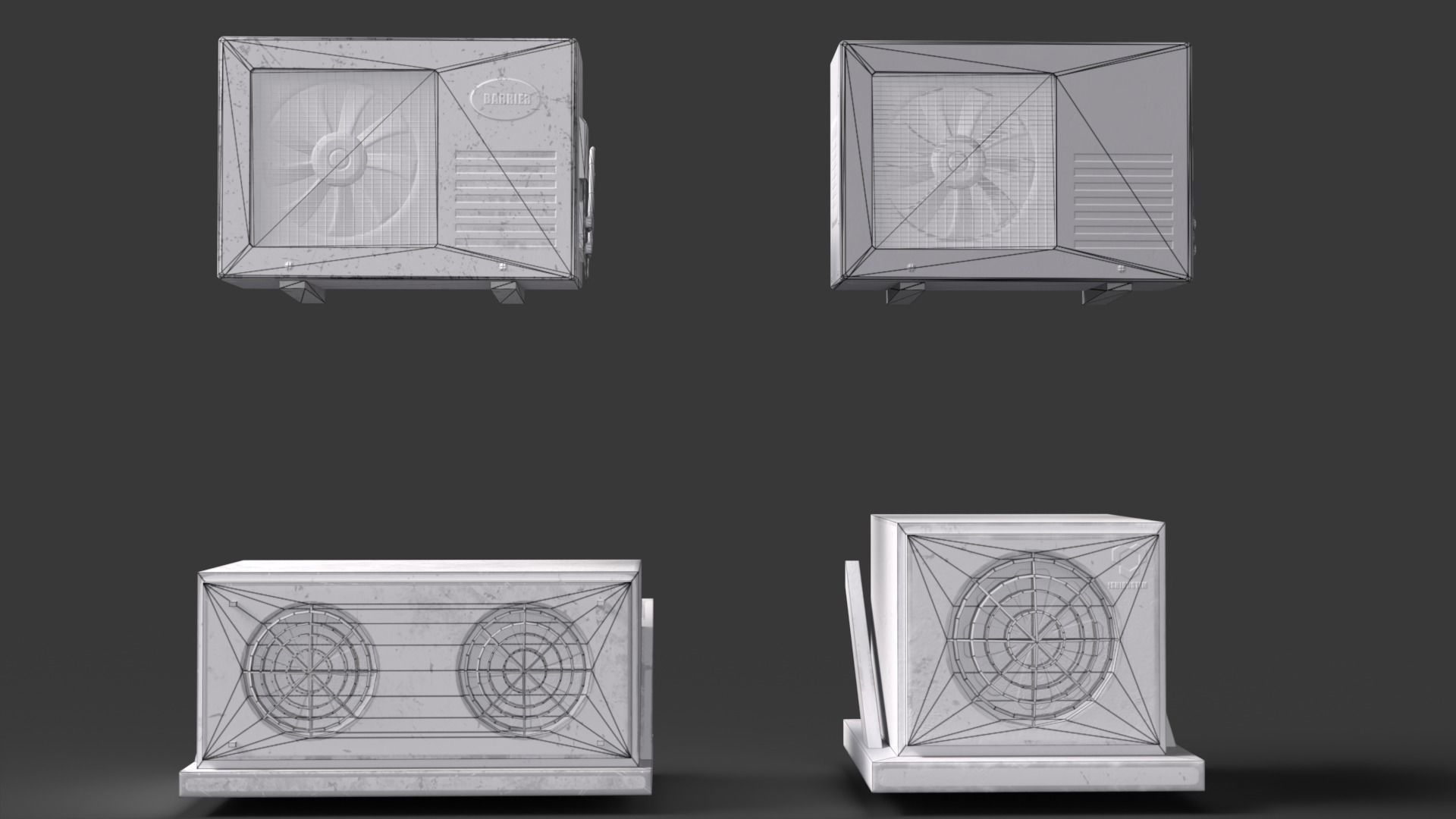 Air Conditioner collection Low-poly 3D model_6