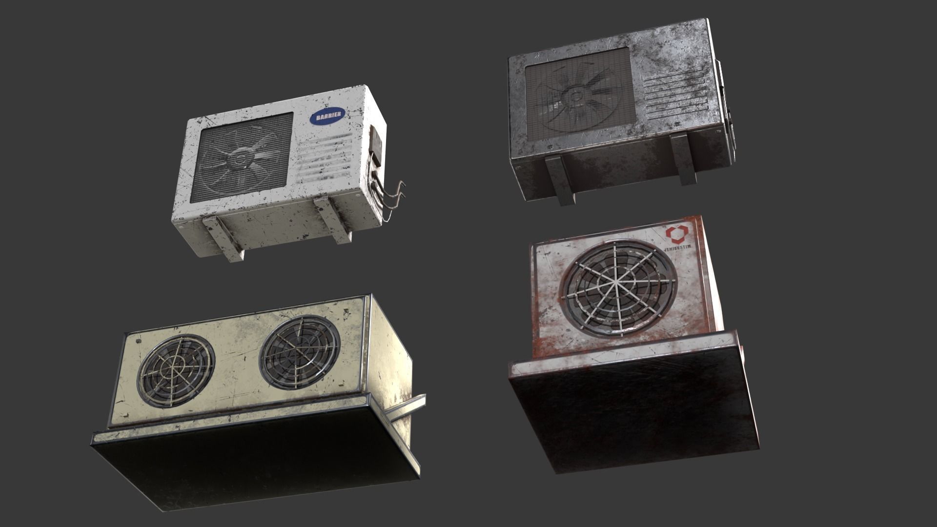 Air Conditioner collection Low-poly 3D model_2