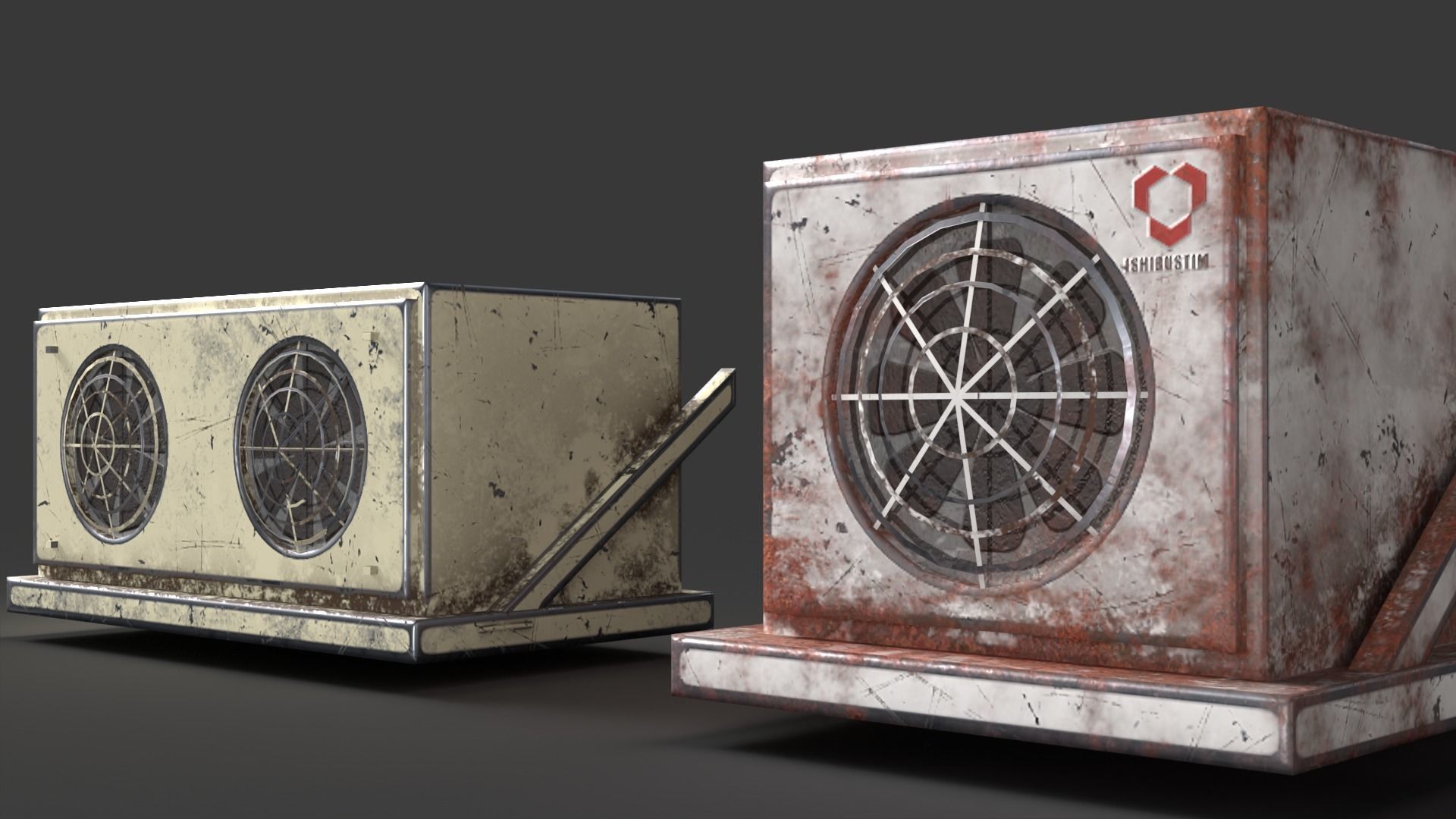 Air Conditioner collection Low-poly 3D model_3