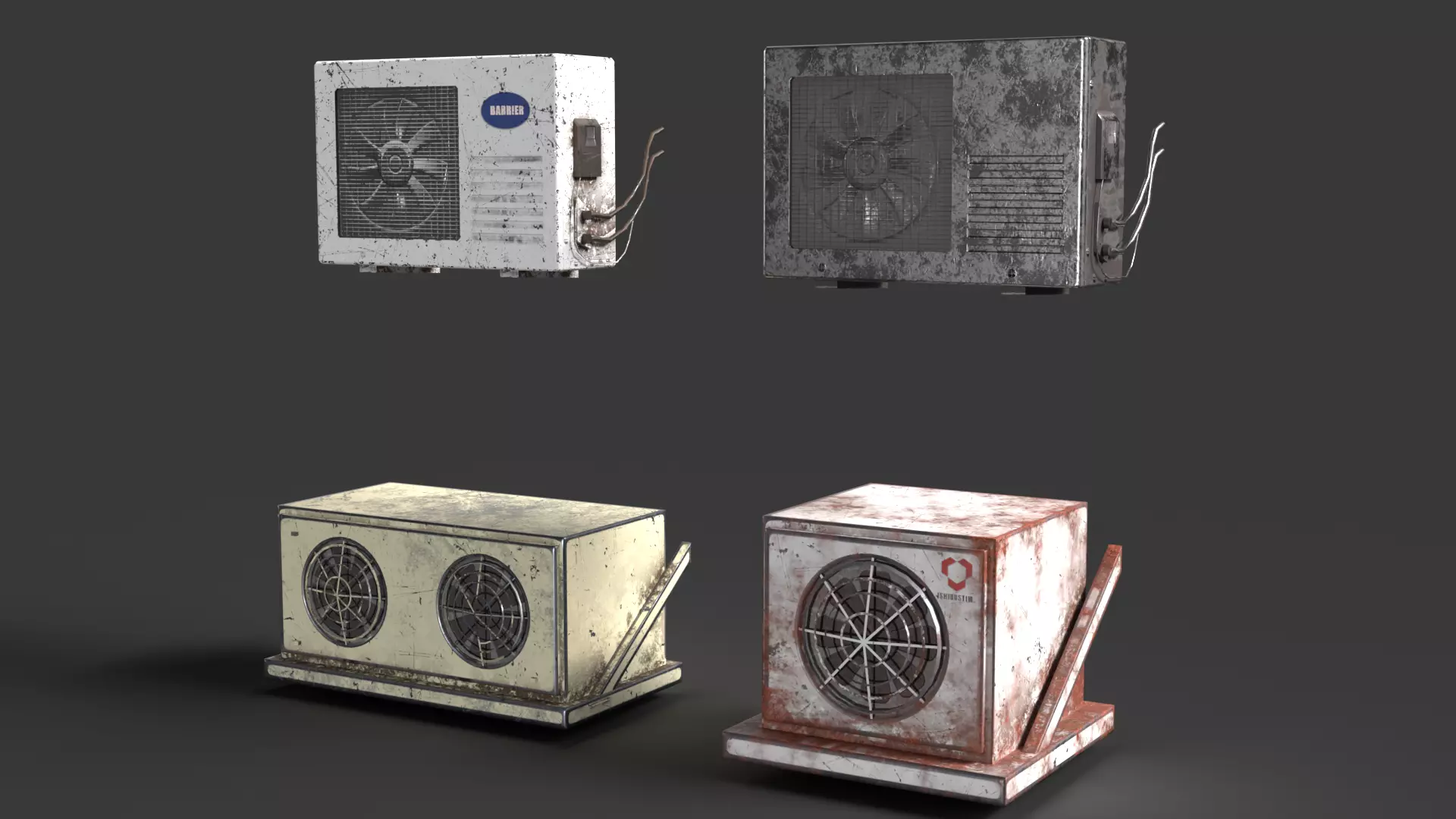 Air Conditioner collection Low-poly 3D model_0