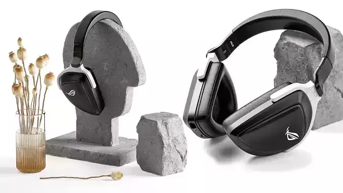 Asus ROG Delta S Headphone Decorative Set 3D Model 3D model