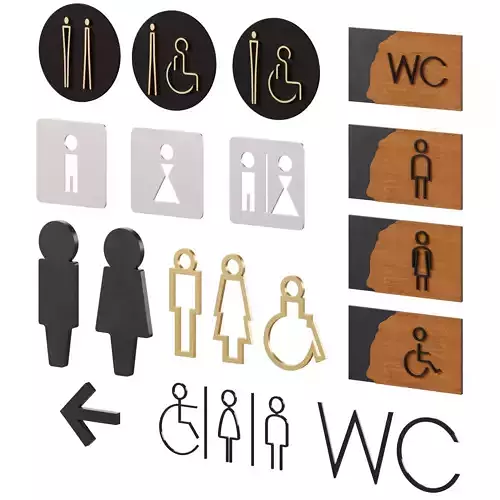 Restroom Directional Door Signs 3