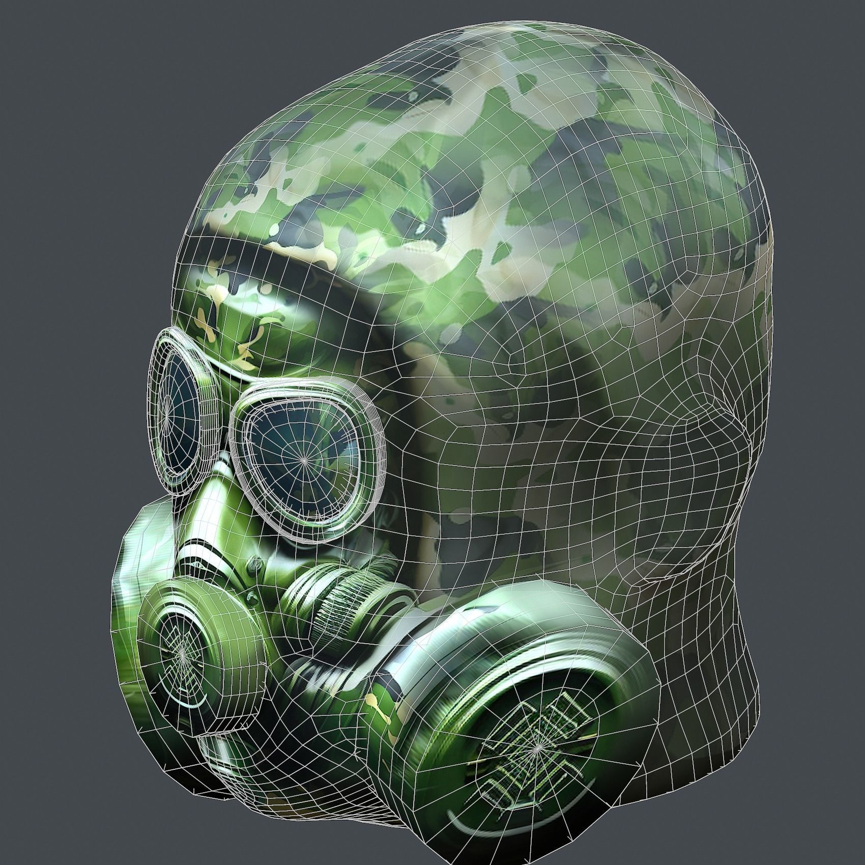 Helmet 3d model military combat Military Low-poly  Low-poly 3D model_12