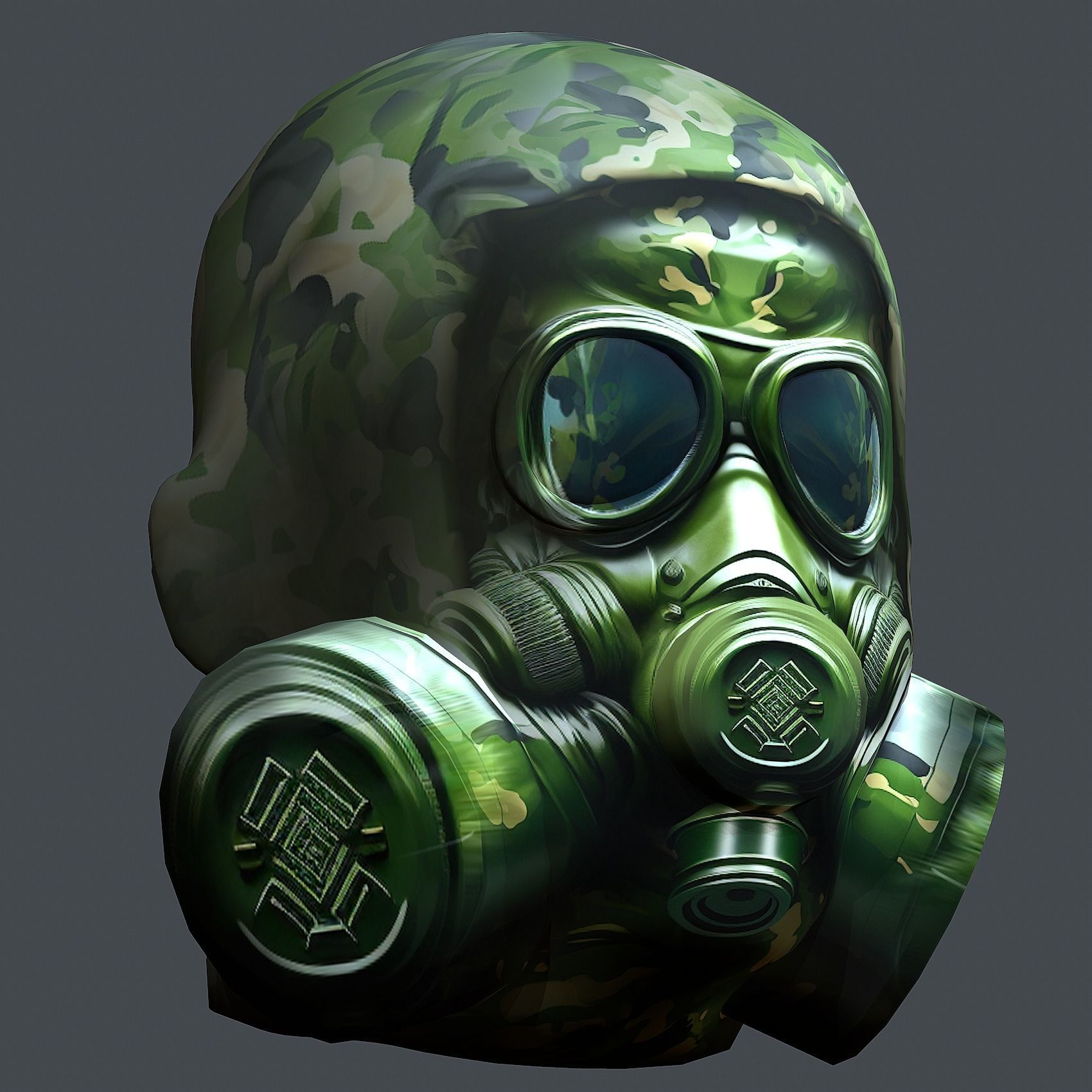 Helmet 3d model military combat Military Low-poly  Low-poly 3D model_3