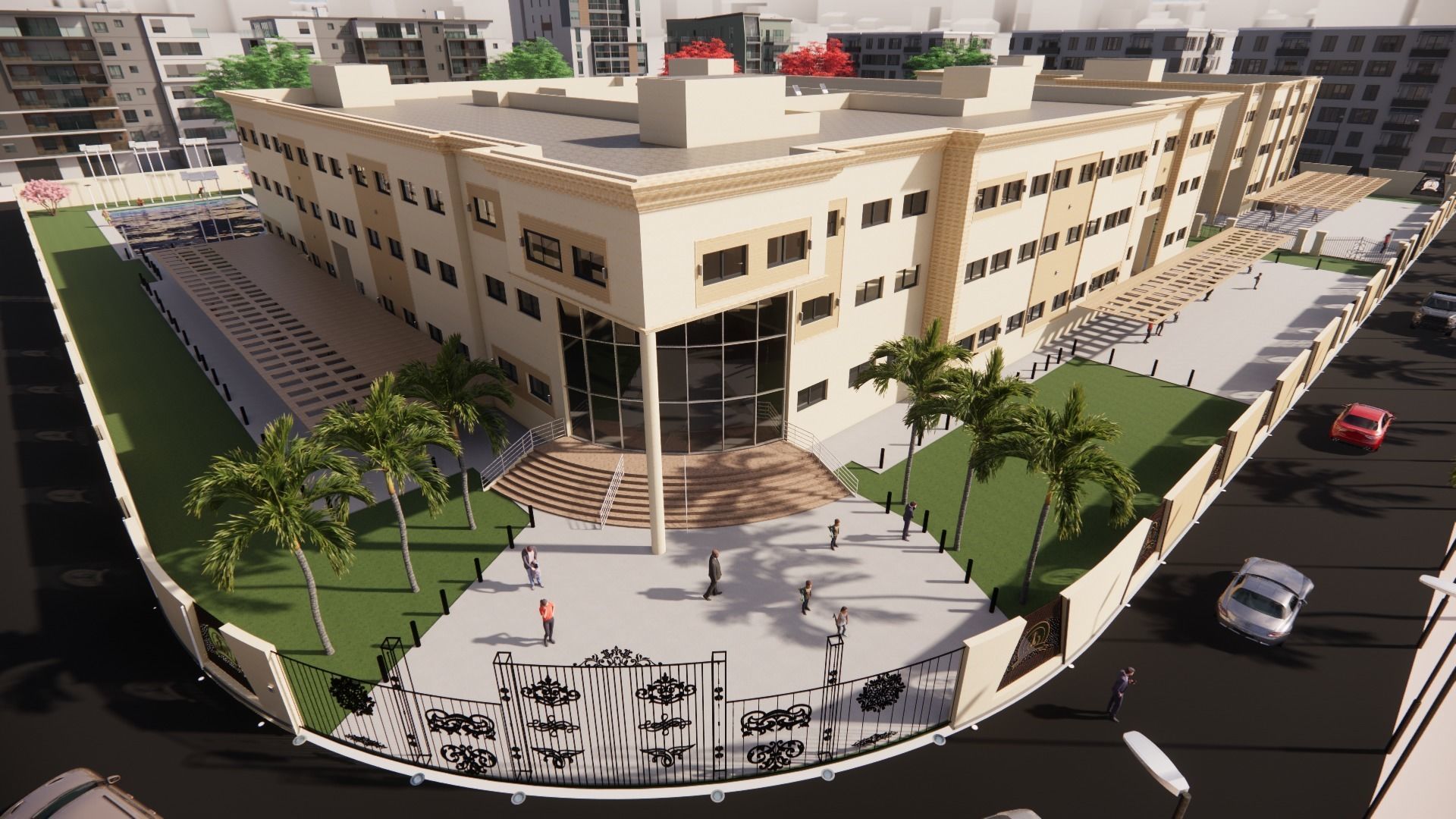 School-School Building-university building  3D model 3D model_3