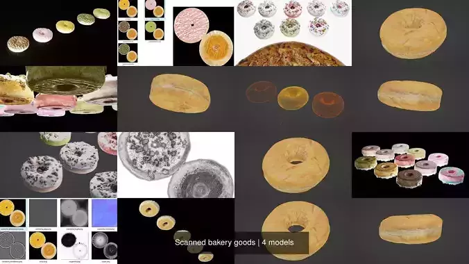 Scanned bakery goods 3D Model Collection