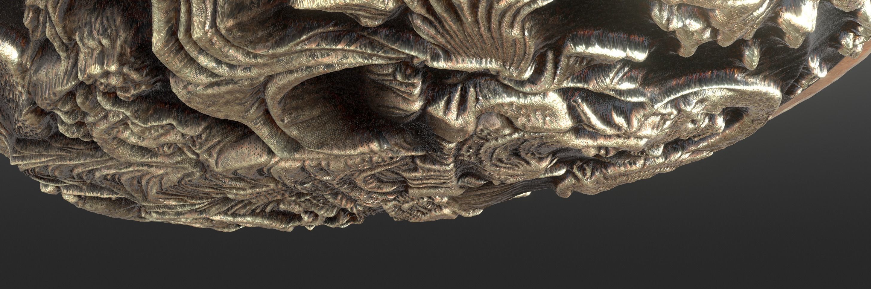 Oriental woman figure relief Low-poly 3D model_15