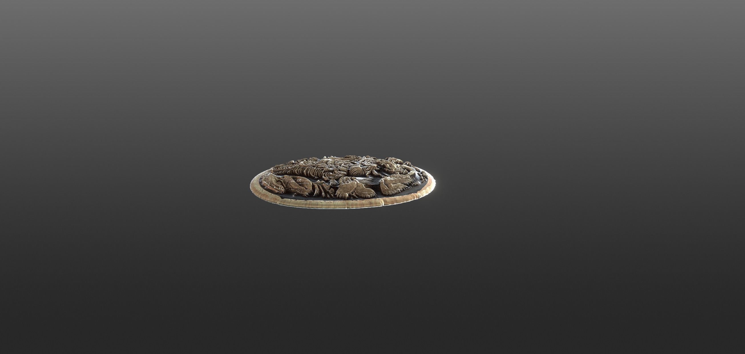 Oriental woman figure relief Low-poly 3D model_7