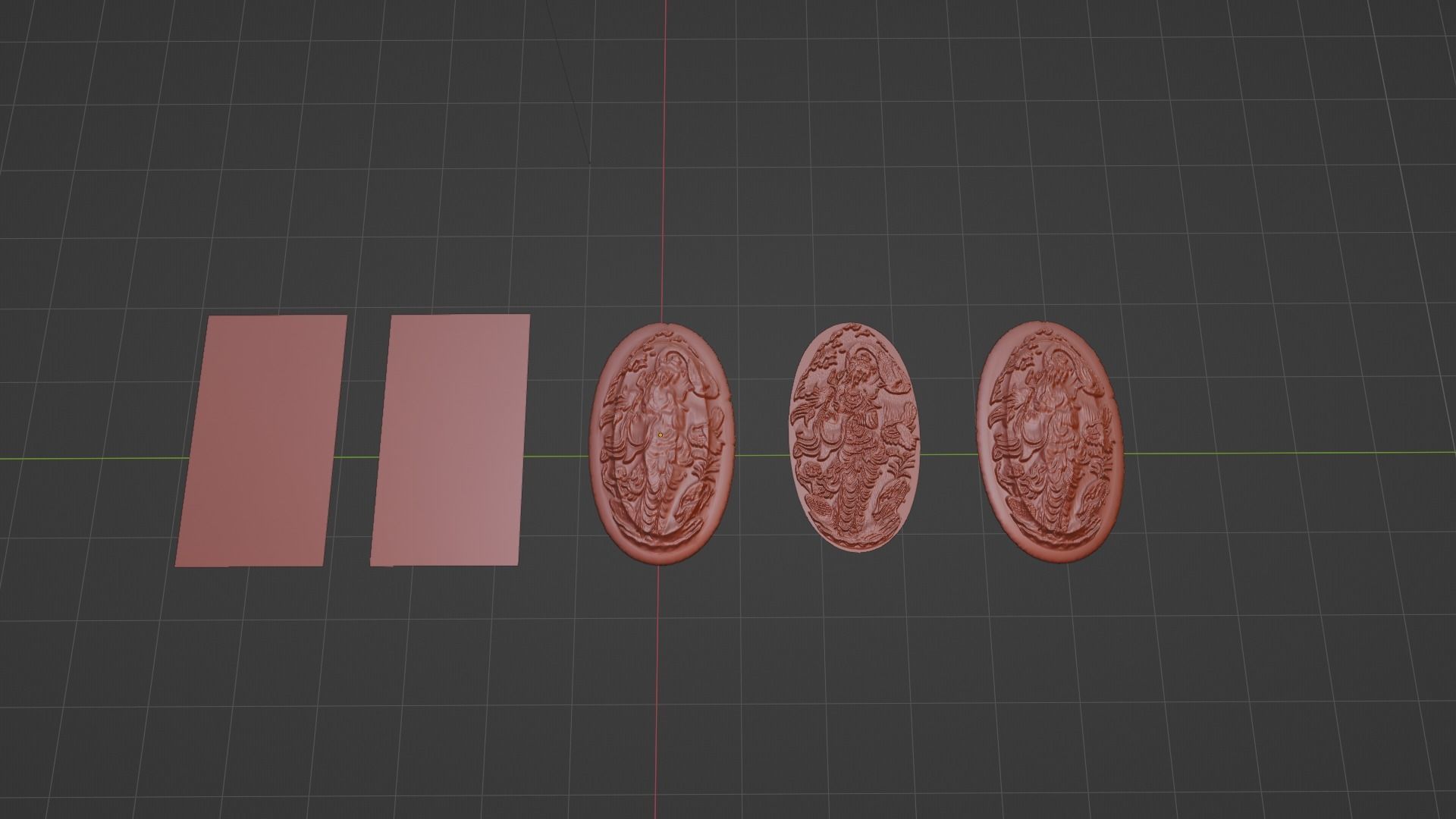 Oriental woman figure relief Low-poly 3D model_17