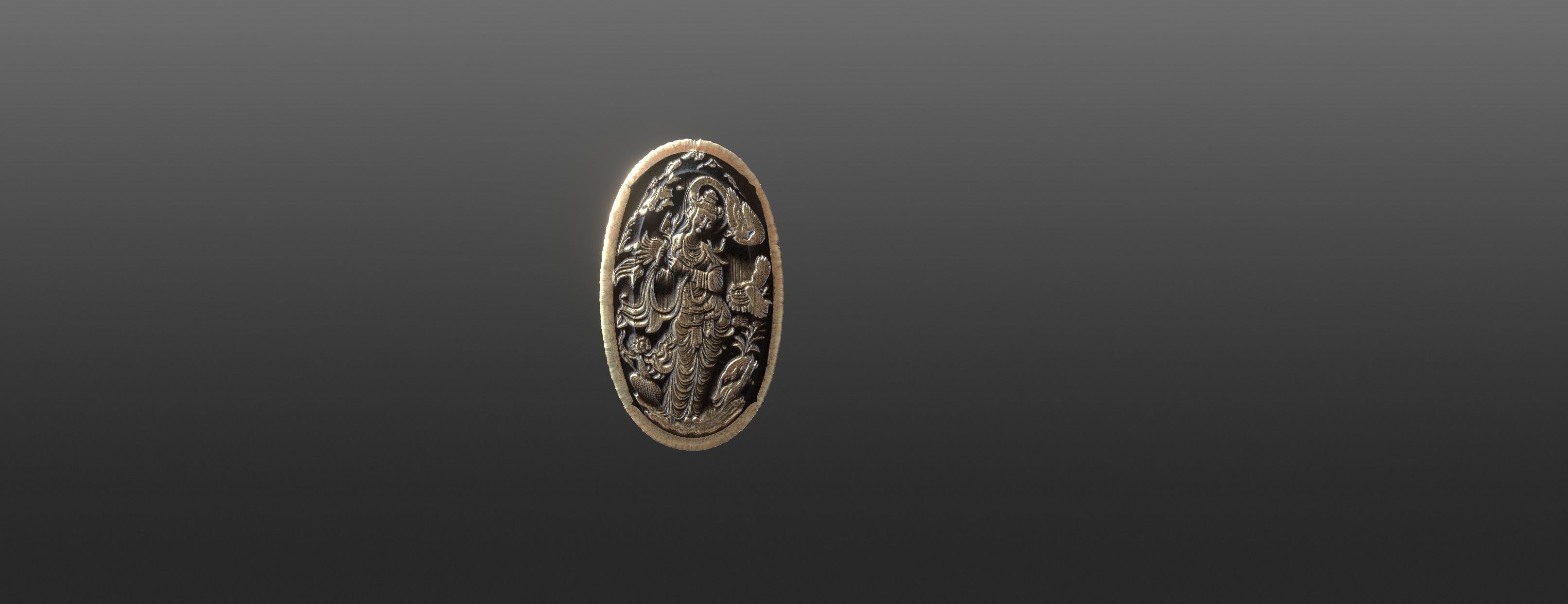 Oriental woman figure relief Low-poly 3D model_9