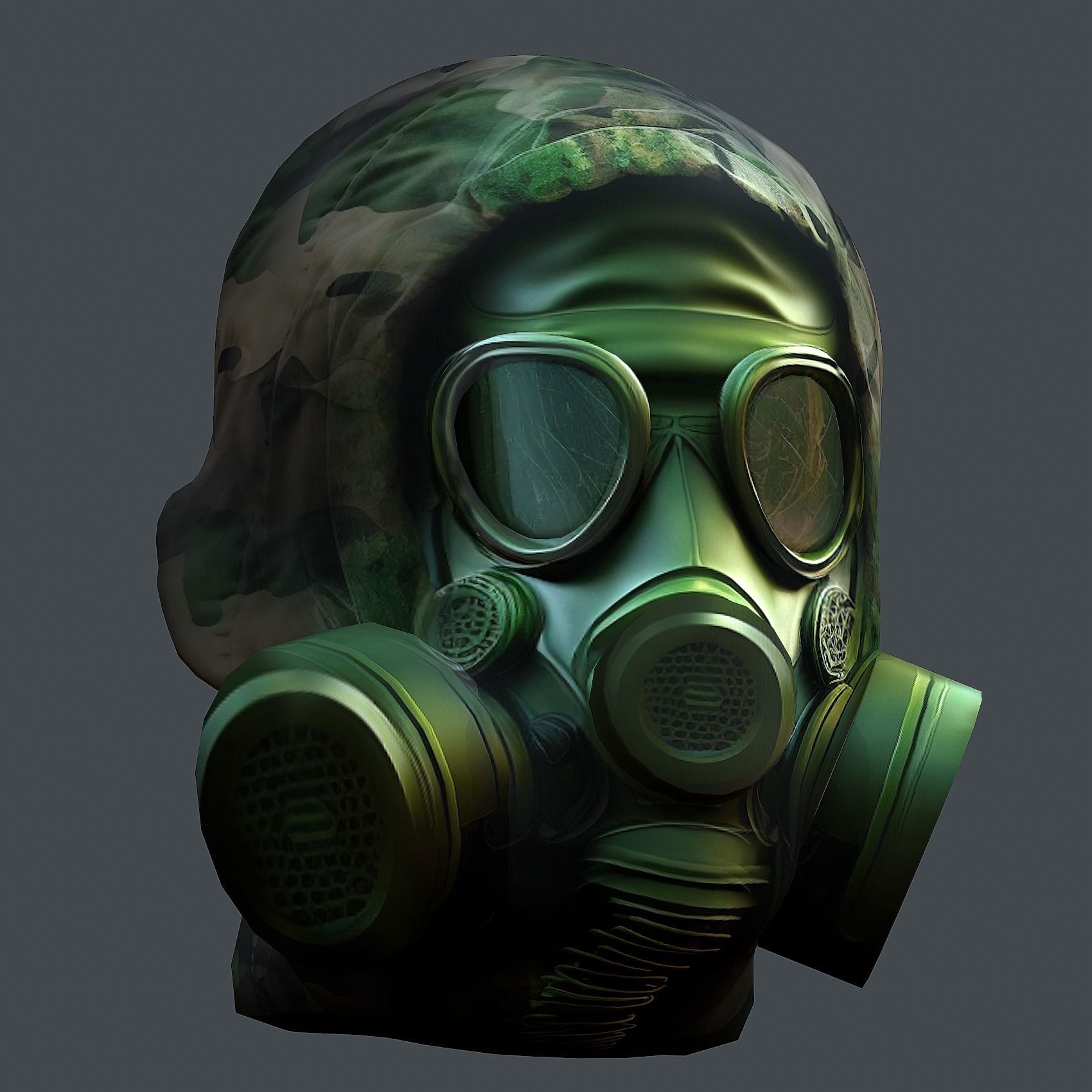 Helmet 3d model military combat Military Low-poly Low-poly 3D model_2