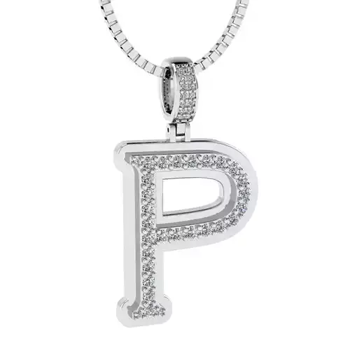 Alphabet Diamond pendant P 3D print model