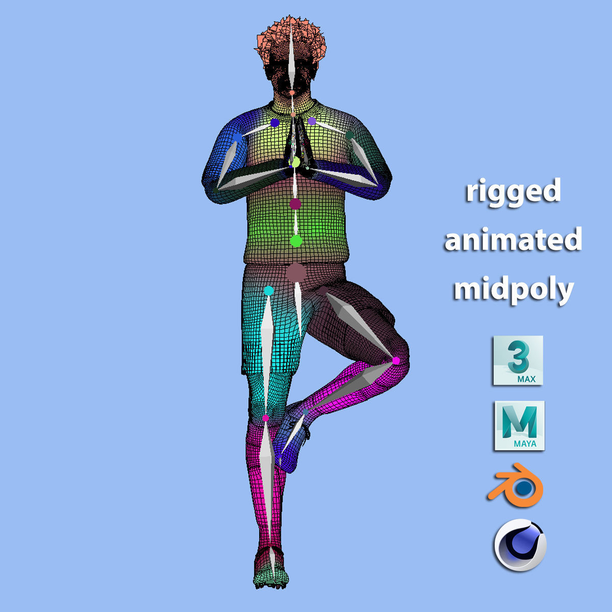 3D Rigged Mo Salah praying 3D model_3